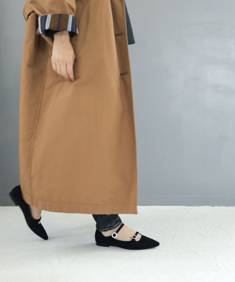 SESTO Bijou Buckle Double Strap Pointed Toe Flat Pumps