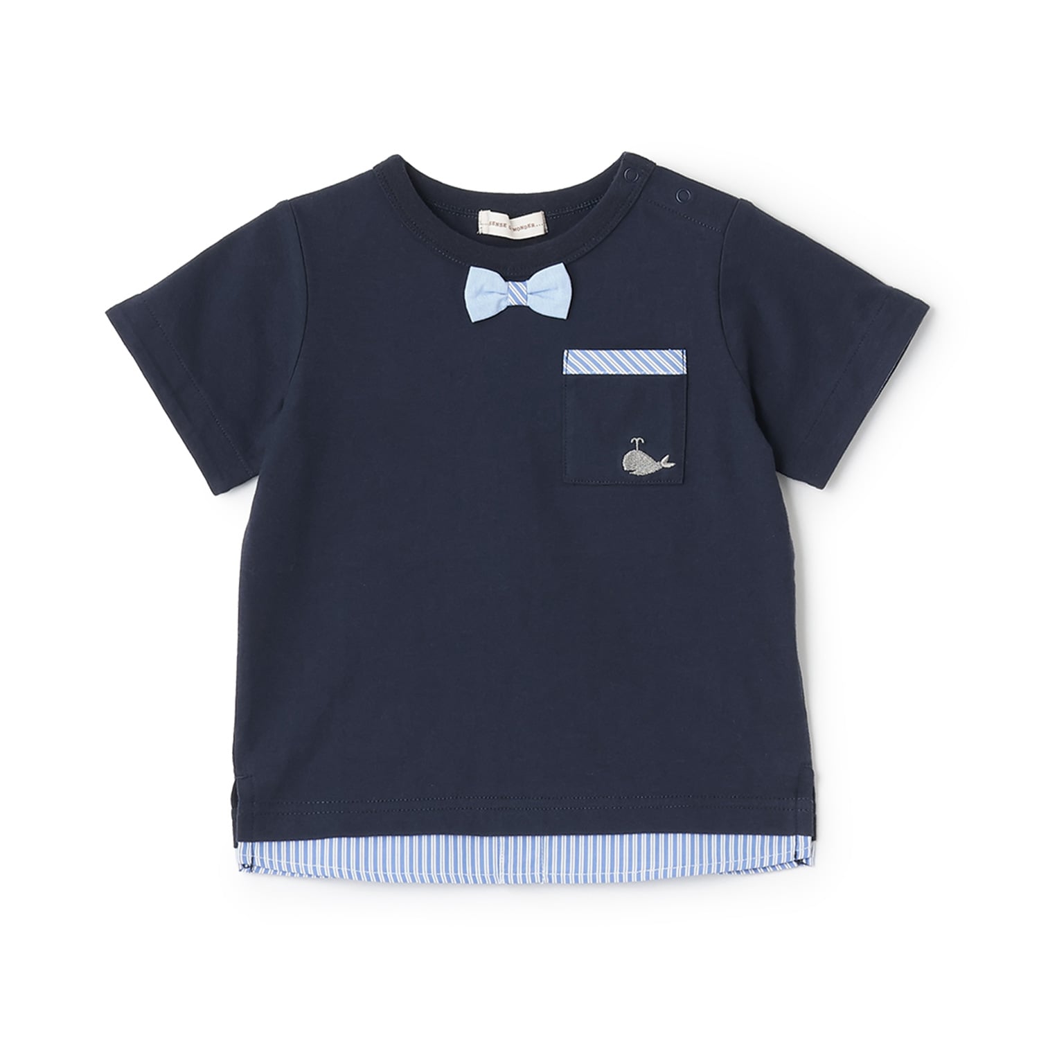センス オブ ワンダー sense of wonder 接触冷感シャツレイヤード風半袖Tシャツ （紺） 紺