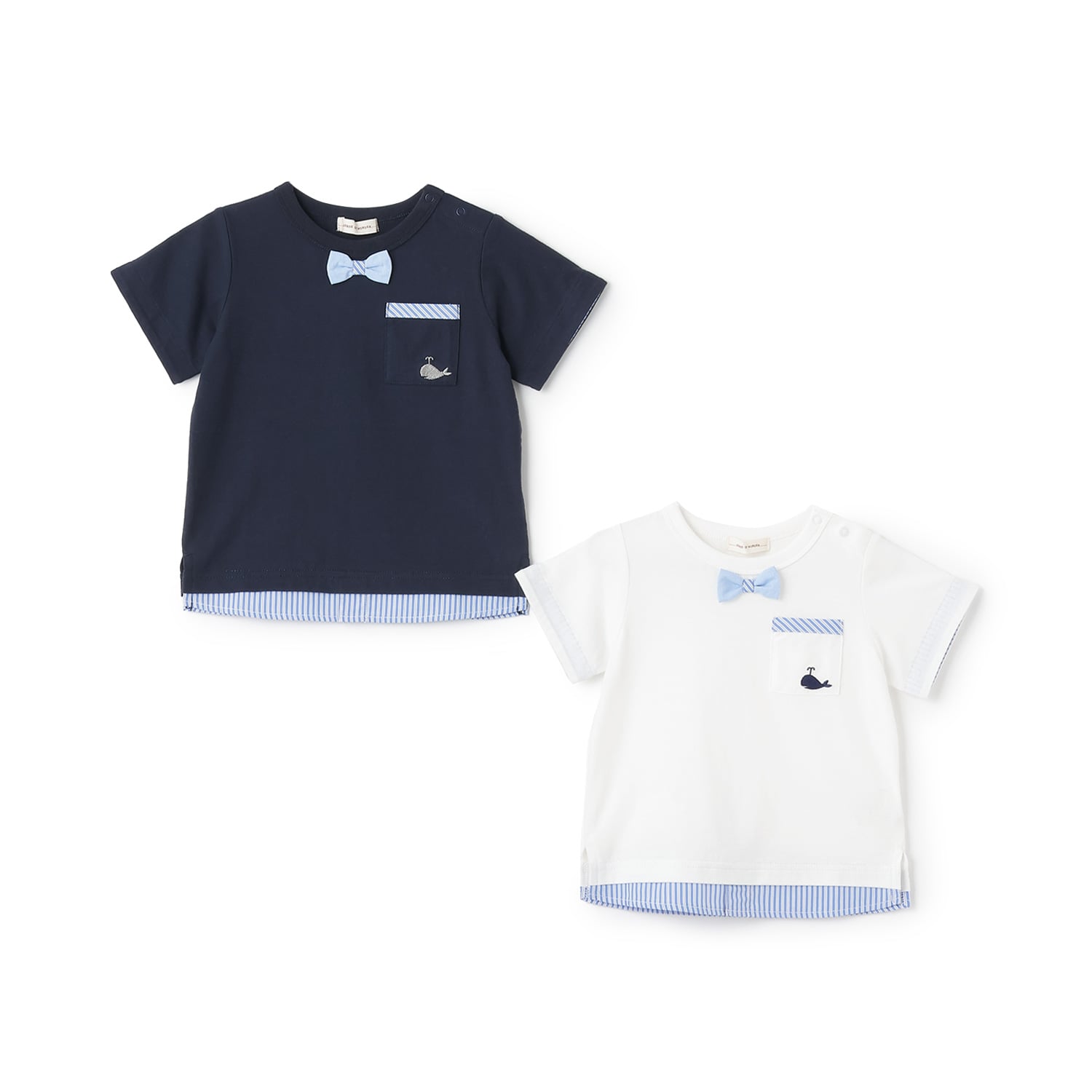 センス オブ ワンダー sense of wonder 接触冷感シャツレイヤード風半袖Tシャツ （紺） 紺