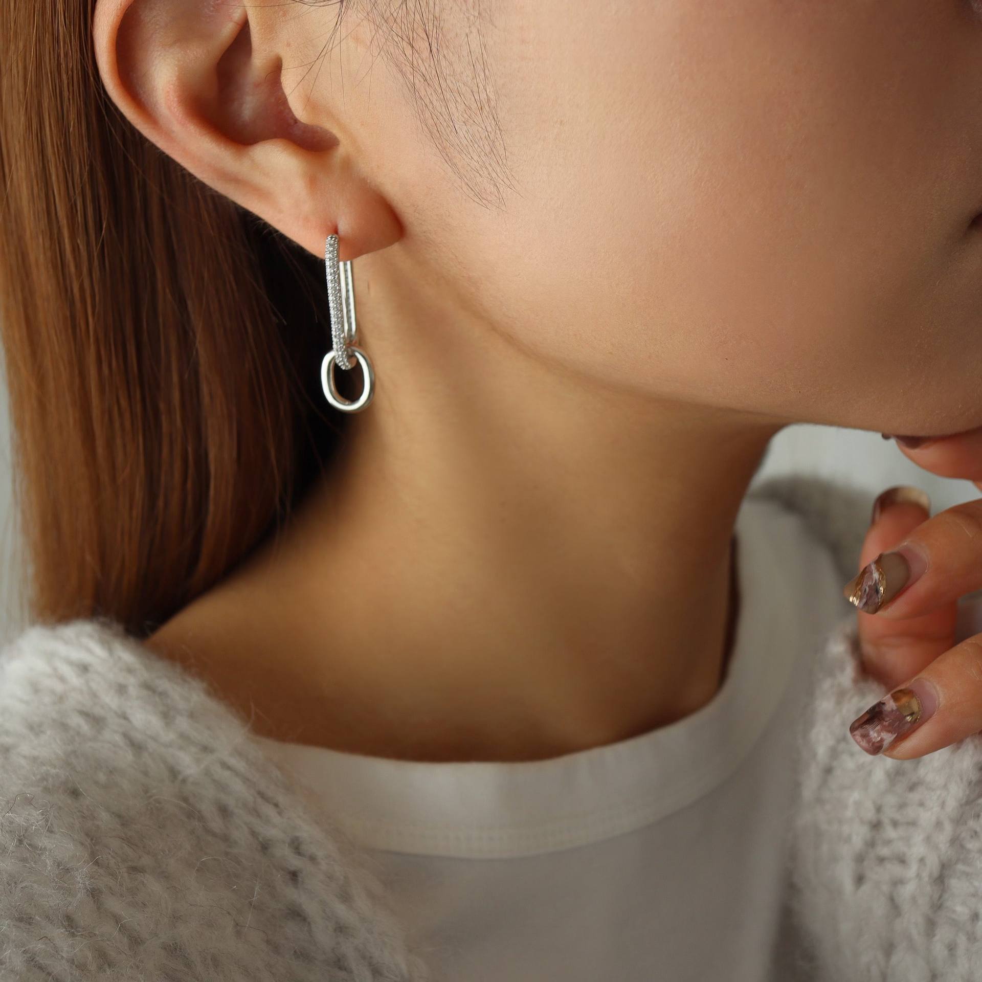 シースキー seasukii 2wayジルコニアピアス （シルバー） シルバー