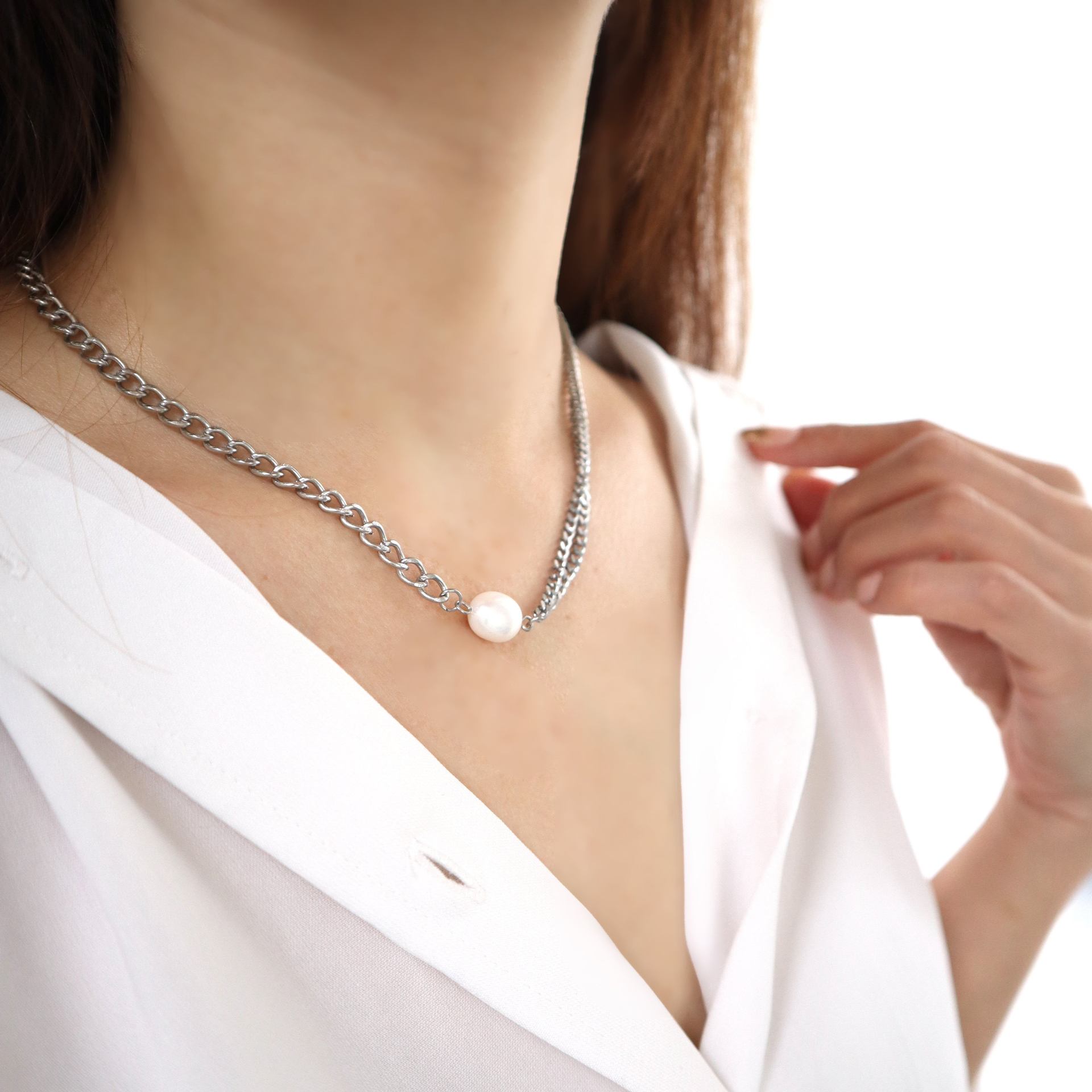 Seasuki Stainless Pearl Necklace