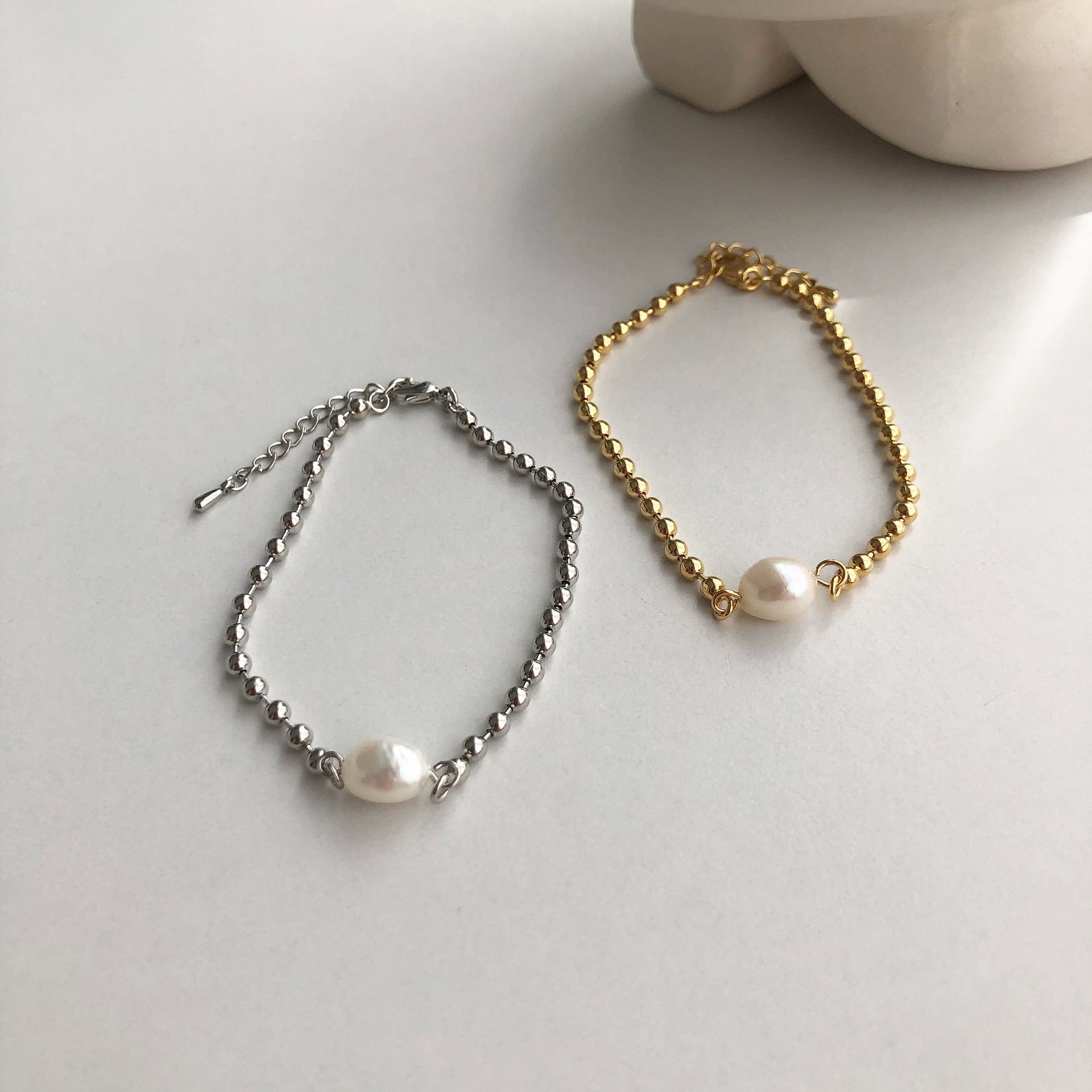 シースキー seasukii dotチェーン淡水パールブレスレット （シルバー） シルバー