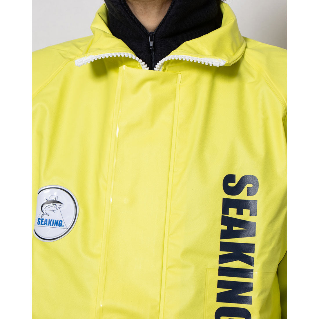 シーキング SEAKING SEAKING シーキング 業務用 カッパ ジャンパー フード取り外し 続きフード 2種 PCV レインジャケット （イエロー（フード着脱式）） イエロー（フード着脱式）