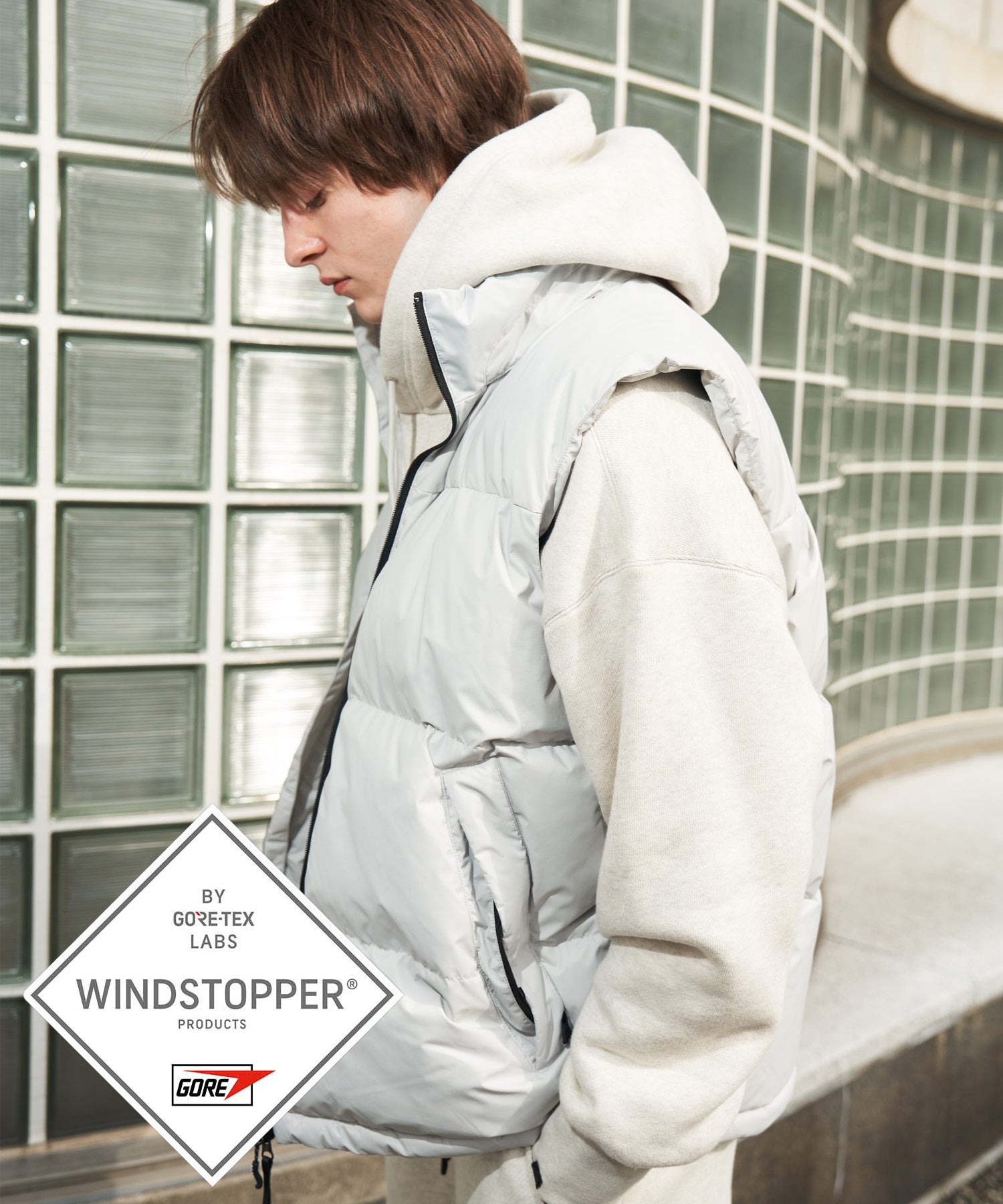 Plus Phoenix +phenix QUILTING DOWN VEST / WINDSTOPPER Product by GORE TEX LABS
