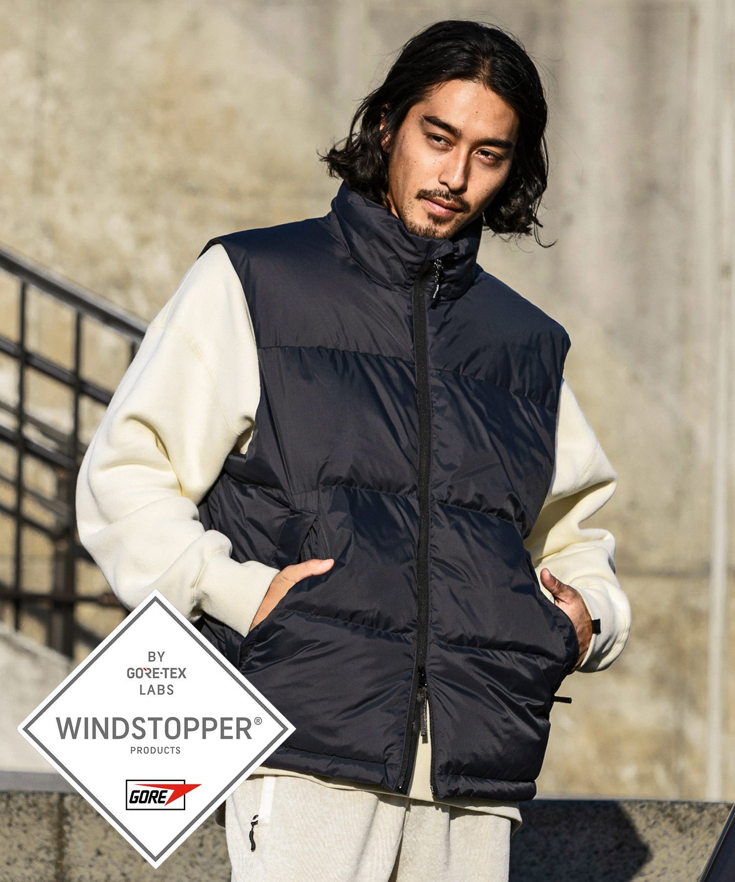 Plus Phoenix +phenix QUILTING DOWN VEST / WINDSTOPPER Product by GORE TEX LABS