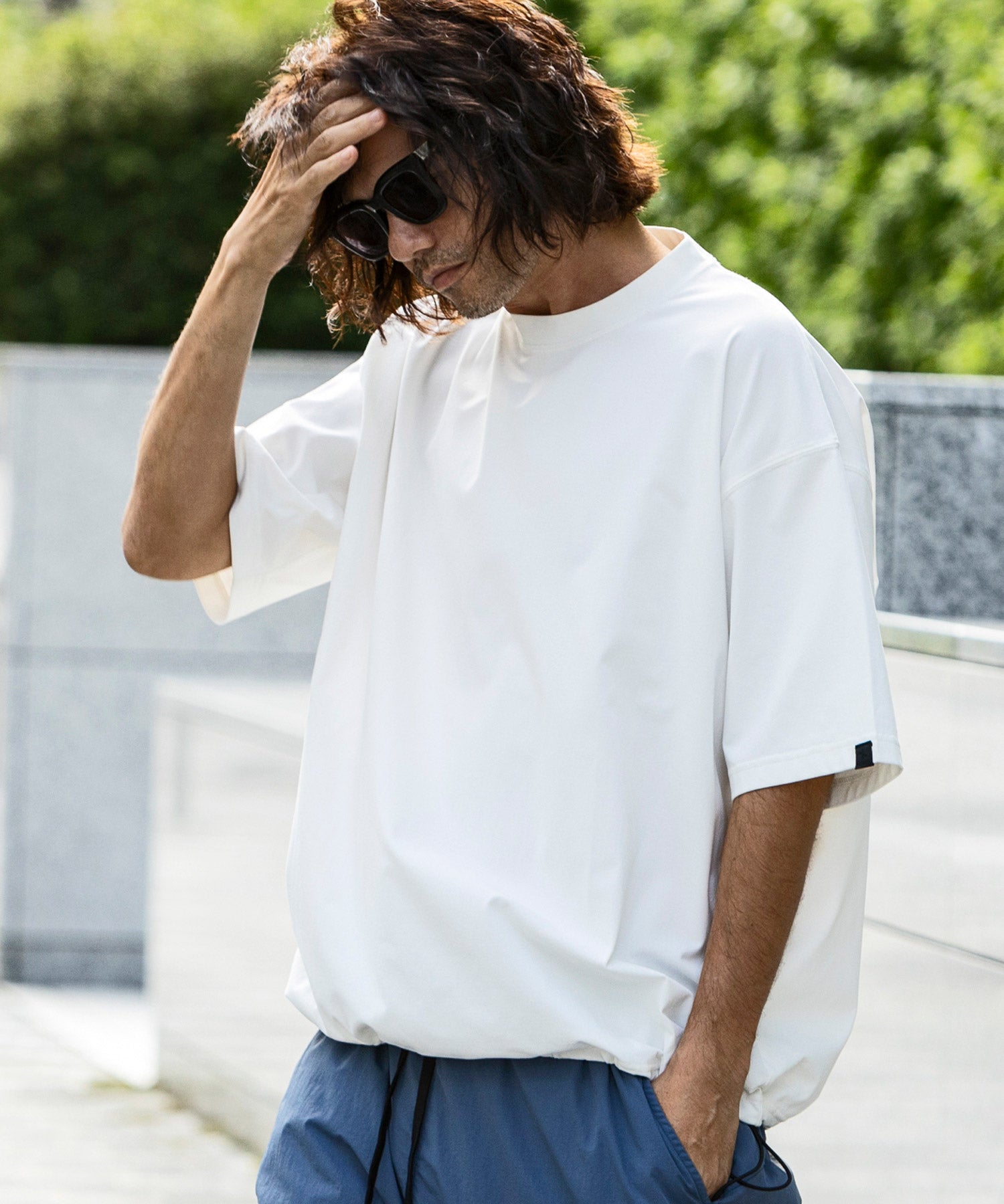 プラスフェニックス +phenix DRY DRAW CORD SHORT SLEEVE T-SHIRTS ドライドローコード ショートスリーブ 半袖Tシャツ(吸水速乾 / UPF50＋) （オフホワイト） オフホワイト
