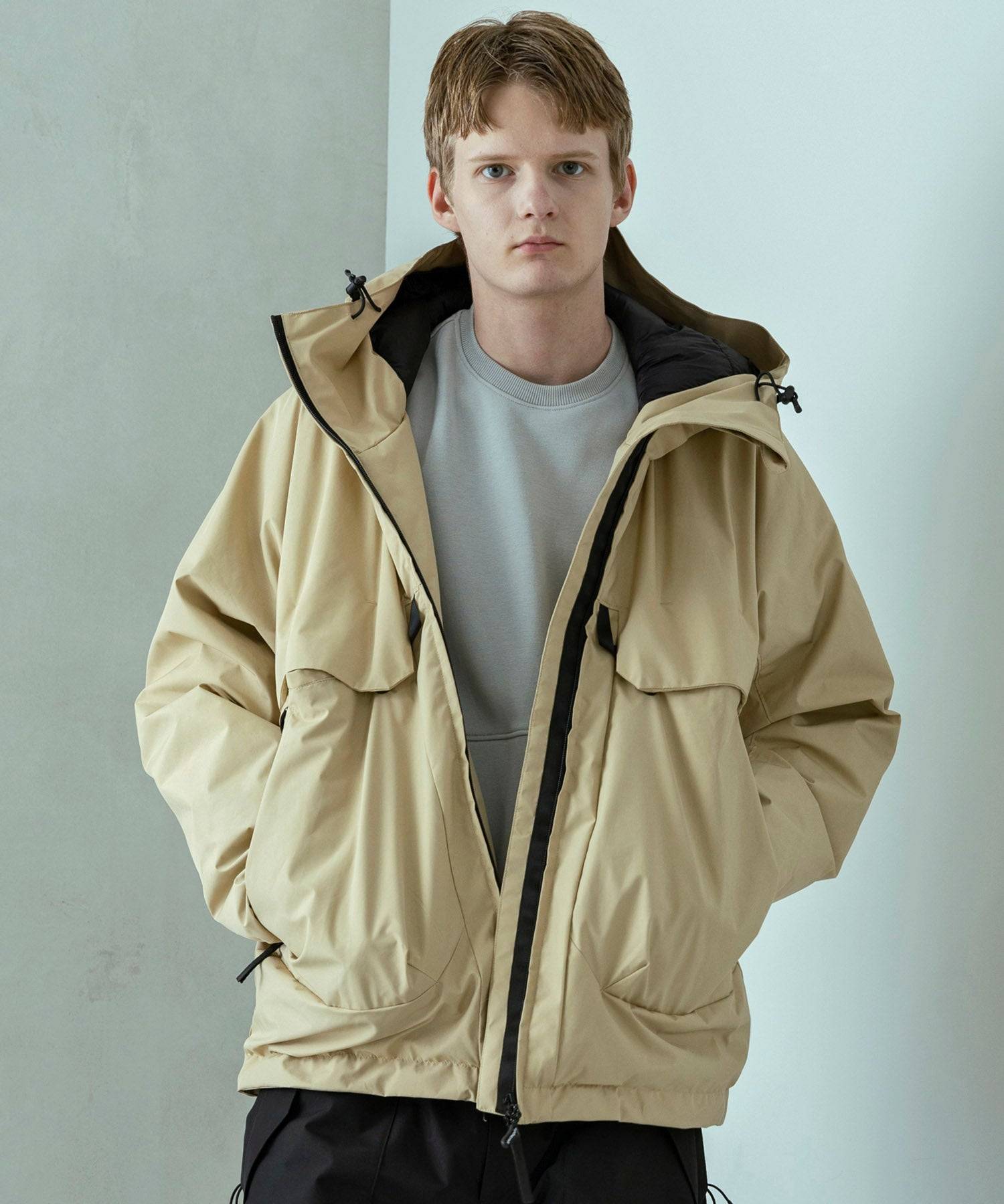 HUF フード付きジャケット ベージュ HUF（ハフ） （ ハフ ジャケット ） HUF ESSENTIALS ZIP STANDARD