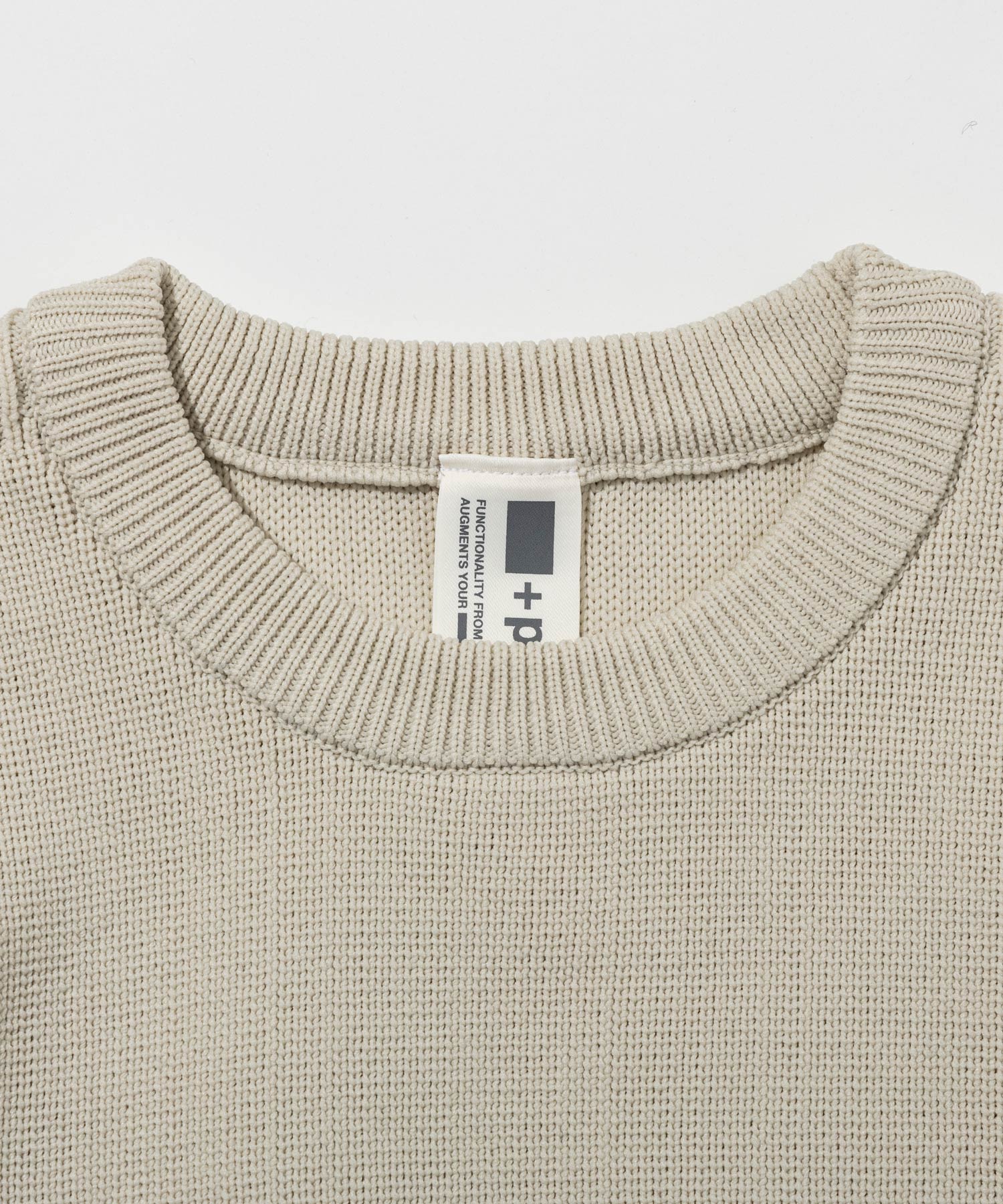 プラスフェニックス +phenix 【WEB・直営店限定】HYBRID KNIT LONGSLEEVE PULLOVER ハイブリッド ニット ロングスリーブ プルオーバー（軽量/通気性） （IVORY） IVORY