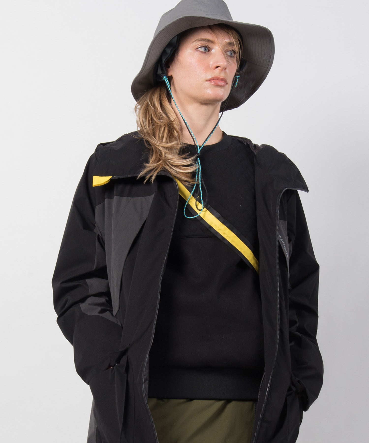 プラスフェニックス +phenix +phenix Quilted Sweat Pullover キルティングスウェットプルオーバー スウェット カットソー 【WOMENS】,black