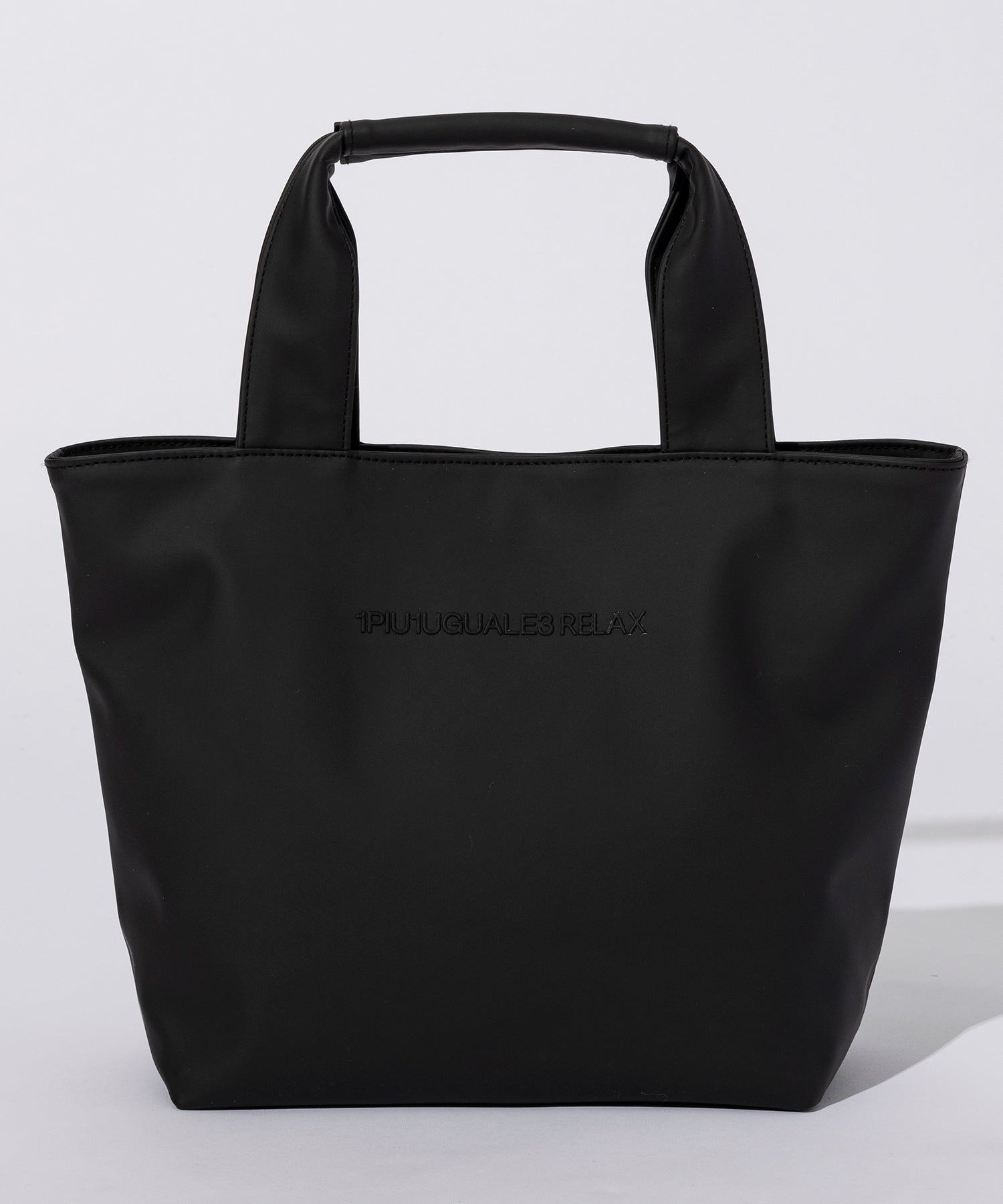 ウノ ピゥ ウノ ウグァーレ トレ リラックス 1PIU1UGUALE3 RELAX シンセティックレザー オープンポケット ミニトートバッグ （ブラック） ブラック