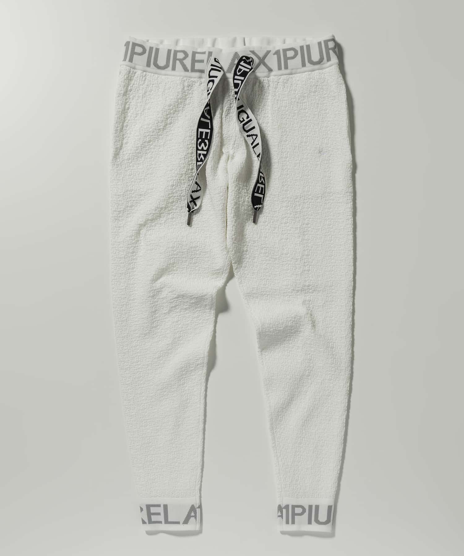 ウノ ピゥ ウノ ウグァーレ トレ リラックス 1PIU1UGUALE3 RELAX 1PIU1UGUALE3 RELAXリブロゴジャガードニットロングパンツ