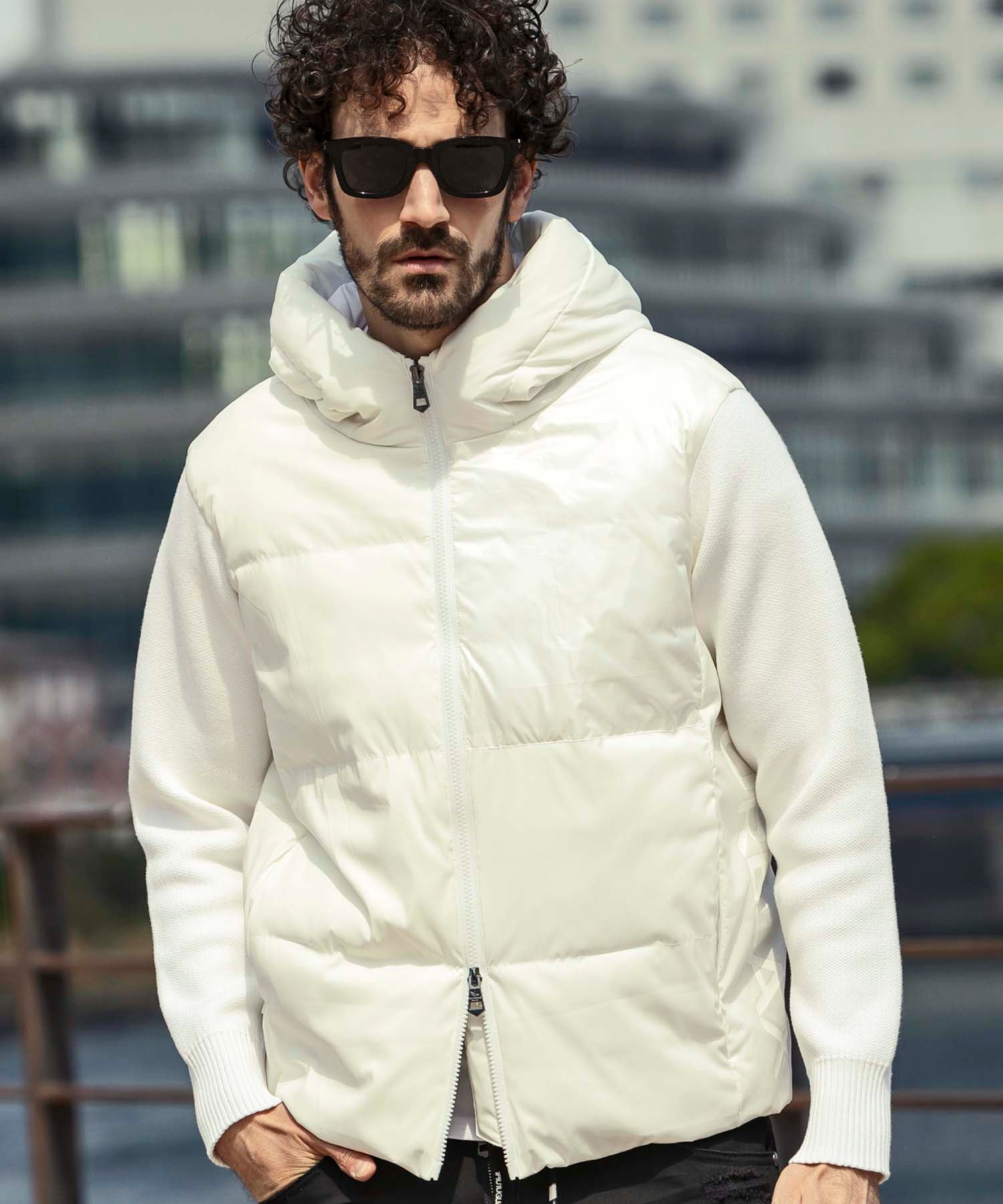 1piu1uguale3 Down Jacket S Nylon Black Plain USO-24062 Used