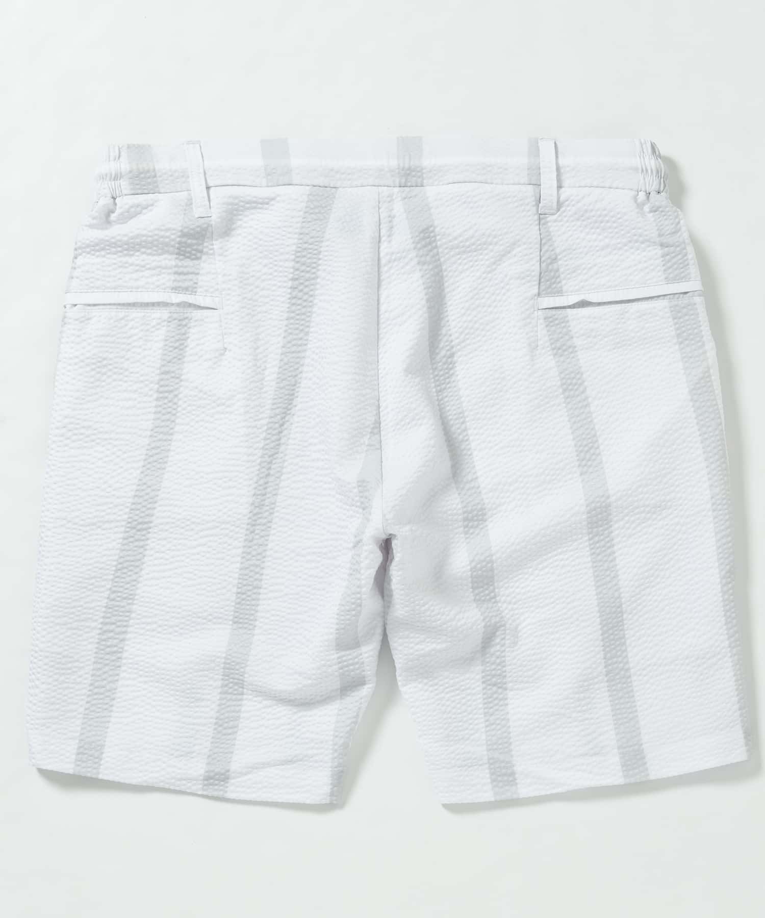 Uno Piu Uno Uguale Tre Relax 1PIU1UGUALE3 RELAX Seersucker Stripe Half Slacks