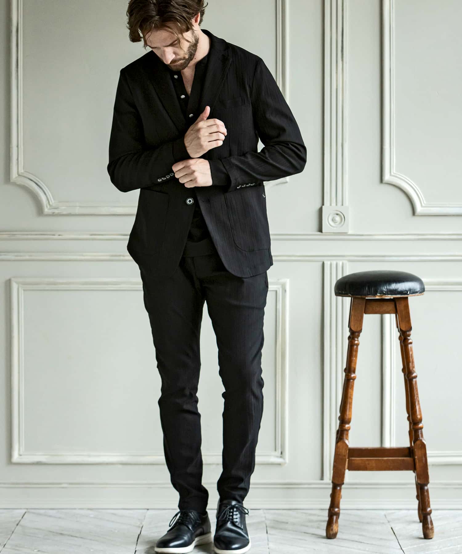 ウノ ピゥ ウノ ウグァーレ トレ リラックス 1PIU1UGUALE3 RELAX ダブルシルケットヘンリーネックロングTシャツ