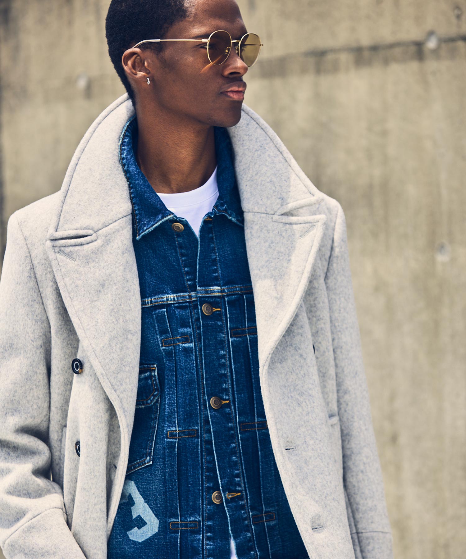 Uno Piu Uno Uguale Tre Relax Double-Breasted Wool Middle Coat