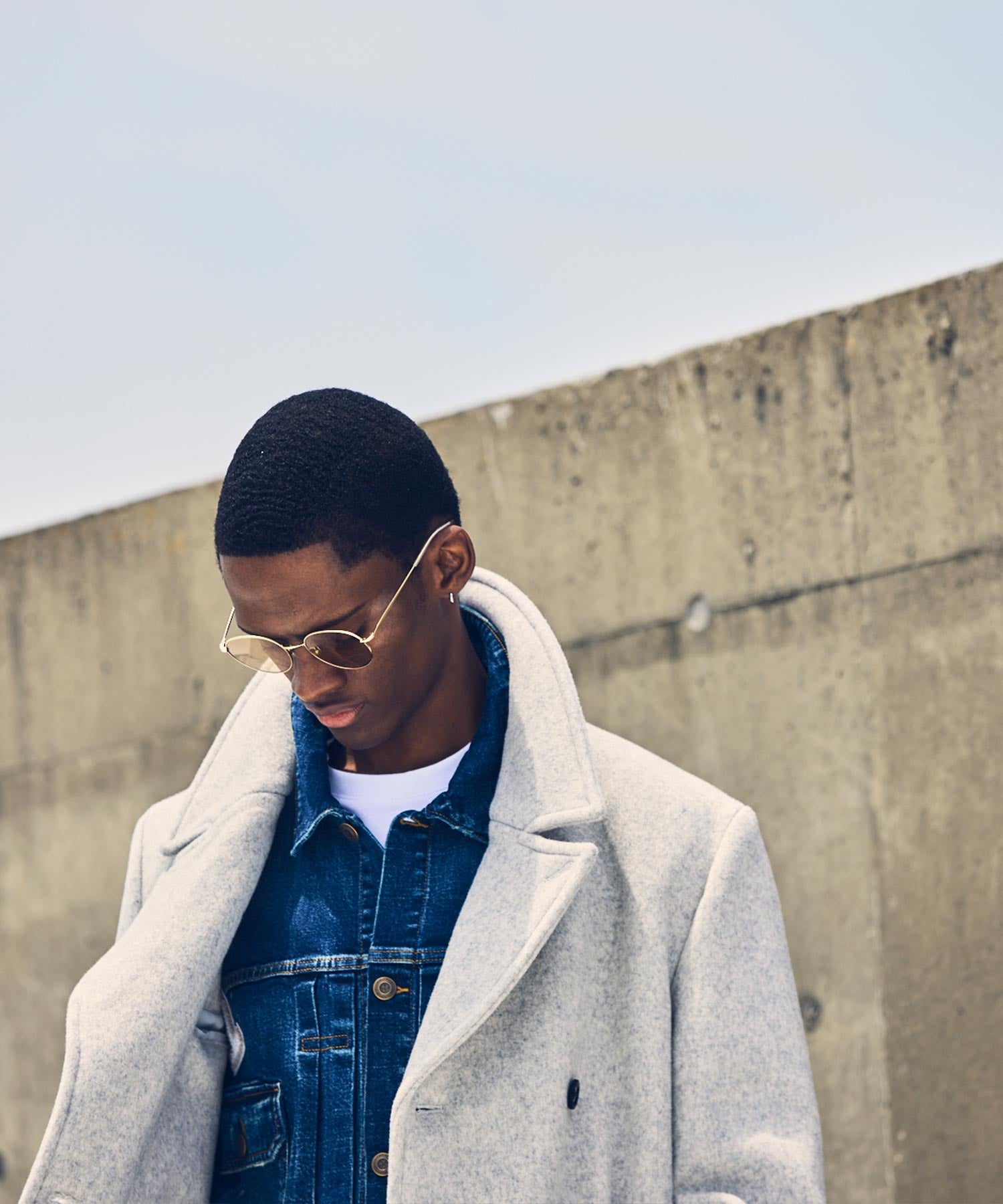 Uno Piu Uno Uguale Tre Relax Double-Breasted Wool Middle Coat