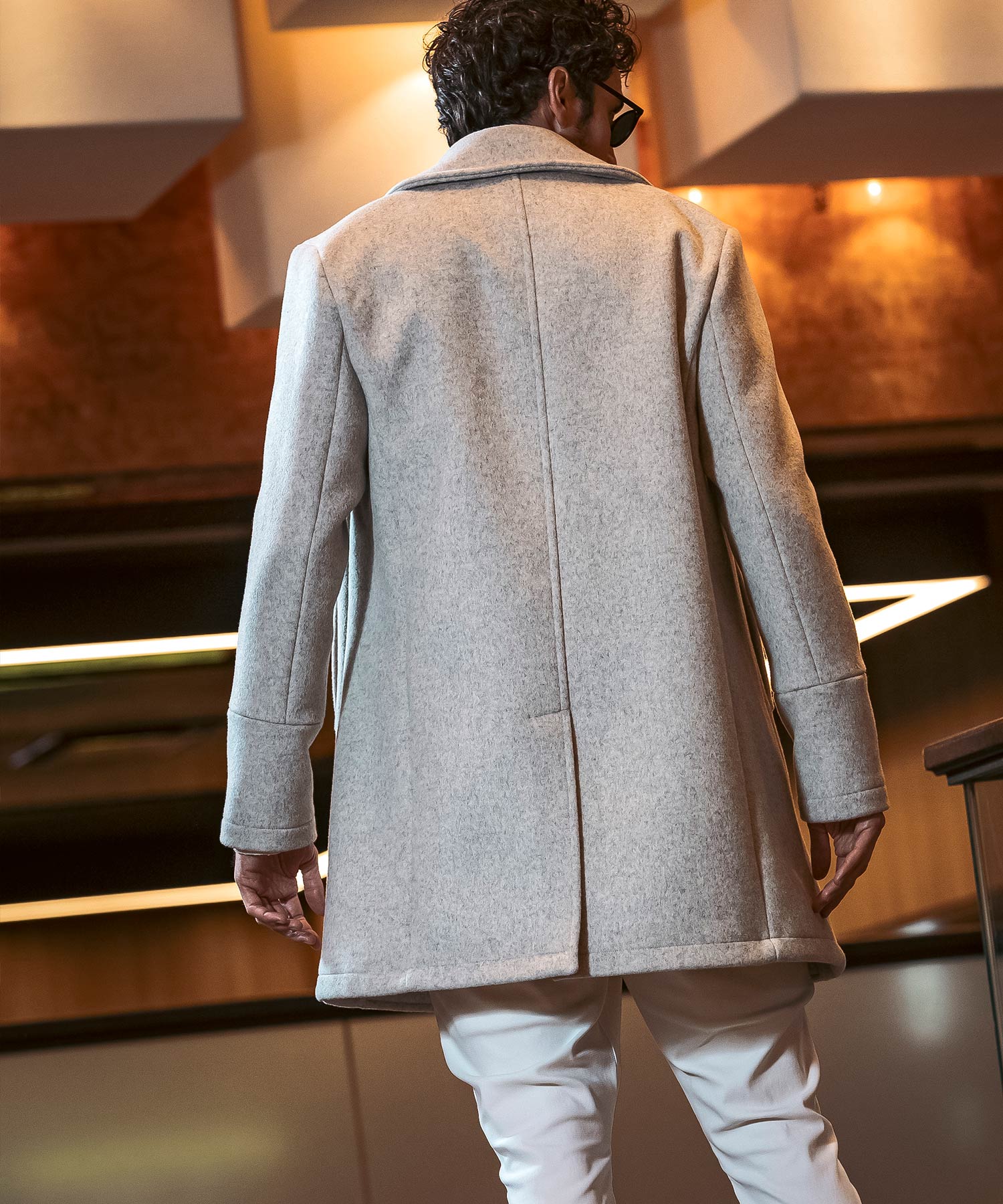 Uno Piu Uno Uguale Tre Relax Double-Breasted Wool Middle Coat