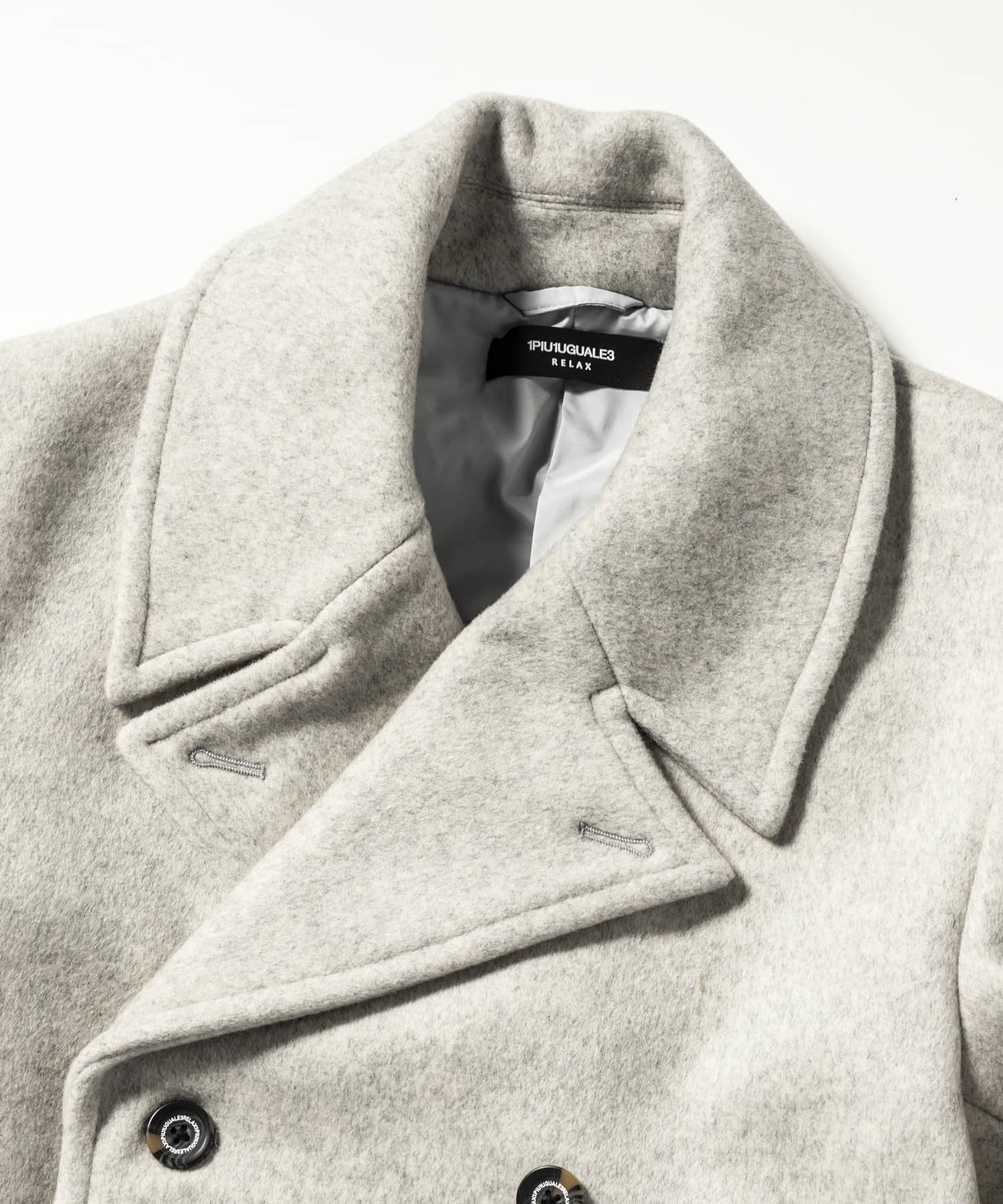 Uno Piu Uno Uguale Tre Relax Double-Breasted Wool Middle Coat