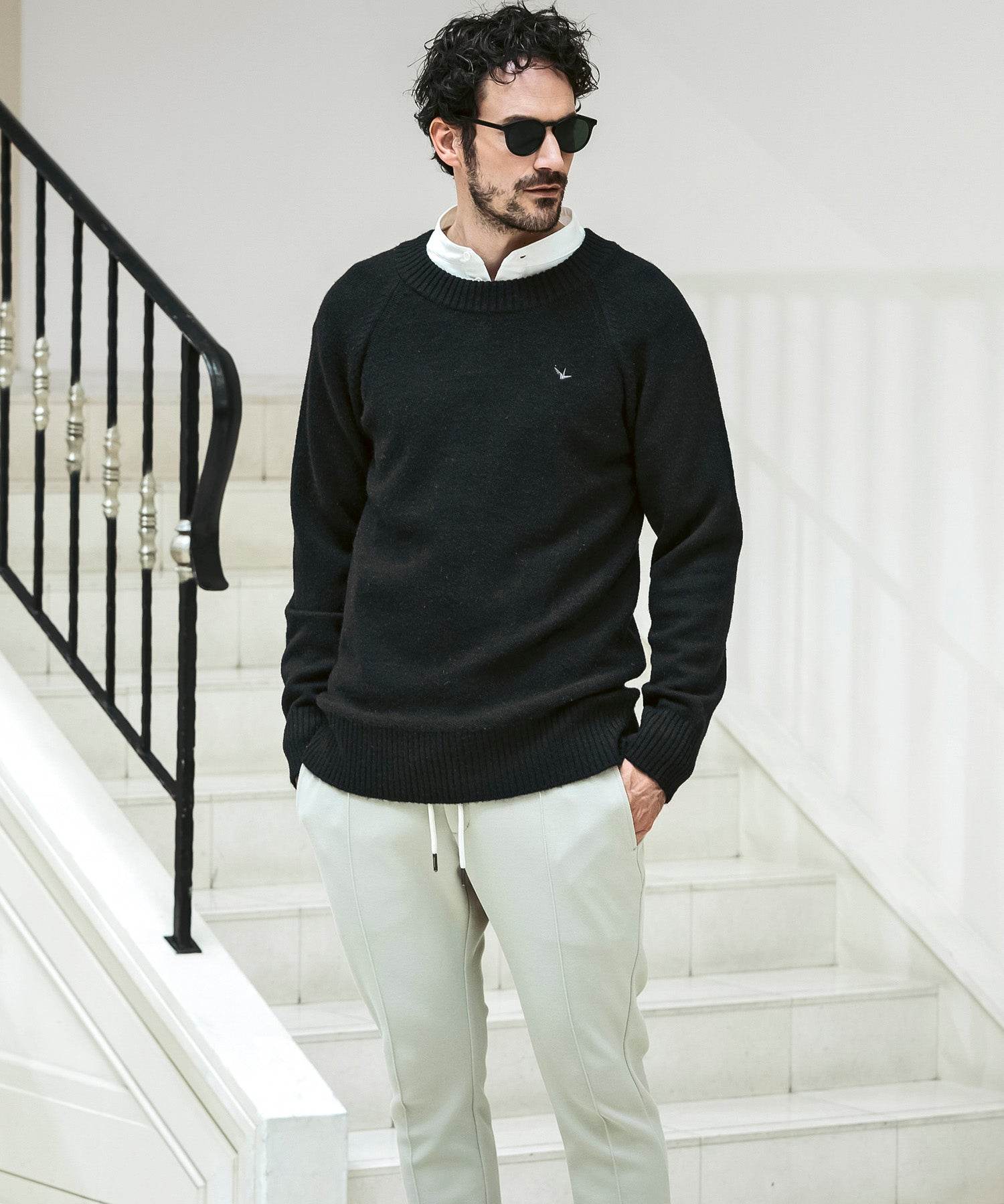 ウノ ピゥ ウノ ウグァーレ トレ リラックス 1PIU1UGUALE3 RELAX クルーネックベーシックニット 【雑誌LEON掲載】