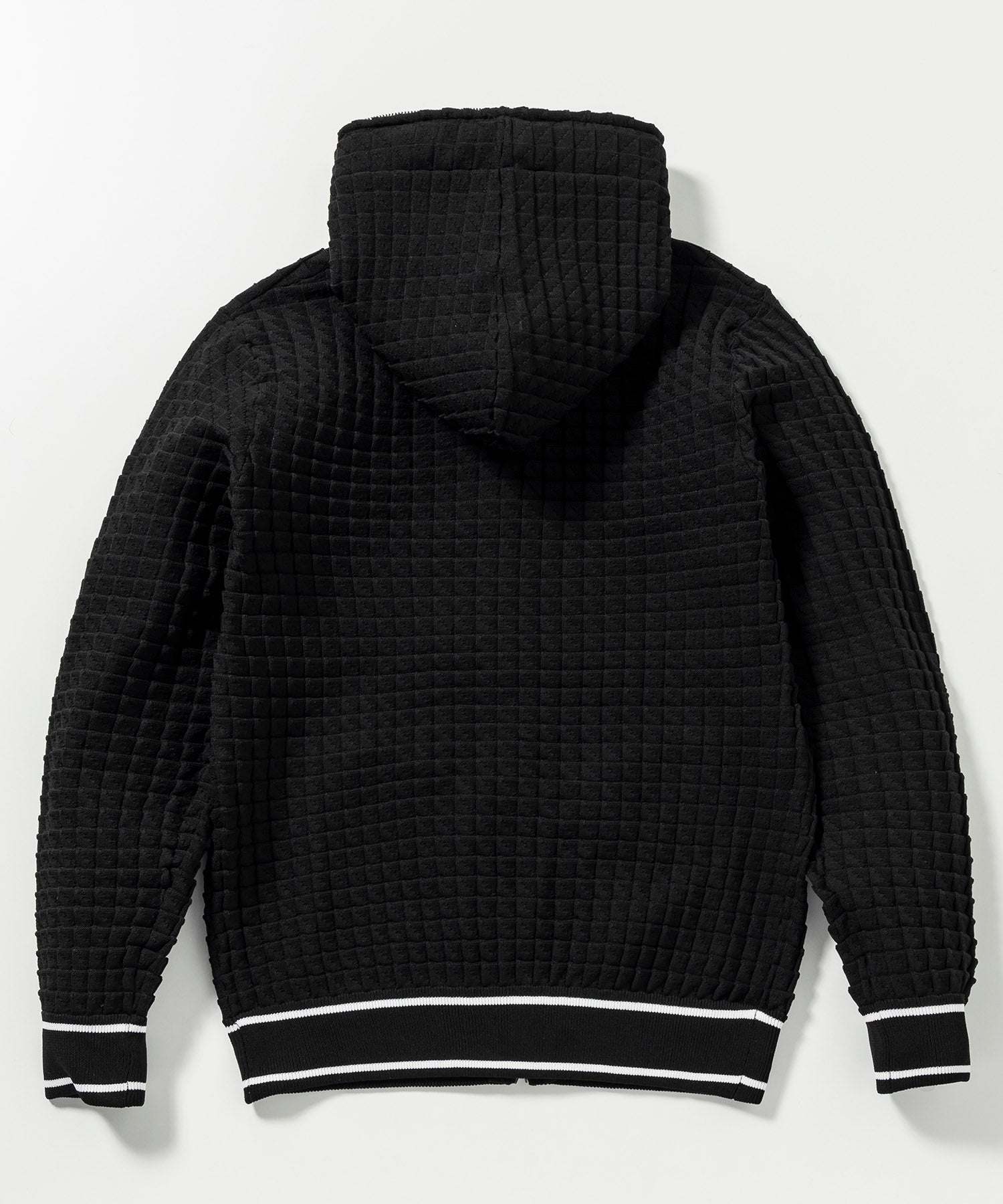 Uno Piu Uno Uguale Tre Relax Square Pattern Knit Hoodie