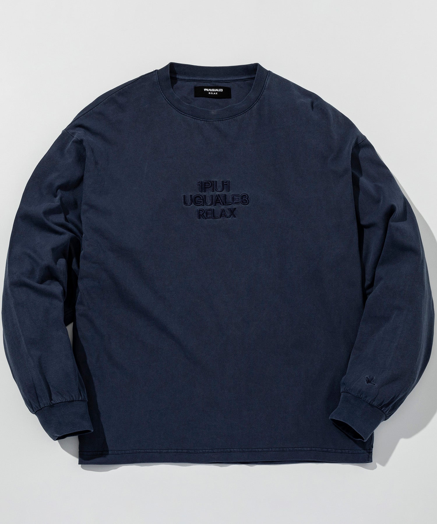 ウノ ピゥ ウノ ウグァーレ トレ リラックス 1PIU1UGUALE3 RELAX ピグメント刺繍ロゴロングTシャツ （ネイビー） ネイビー