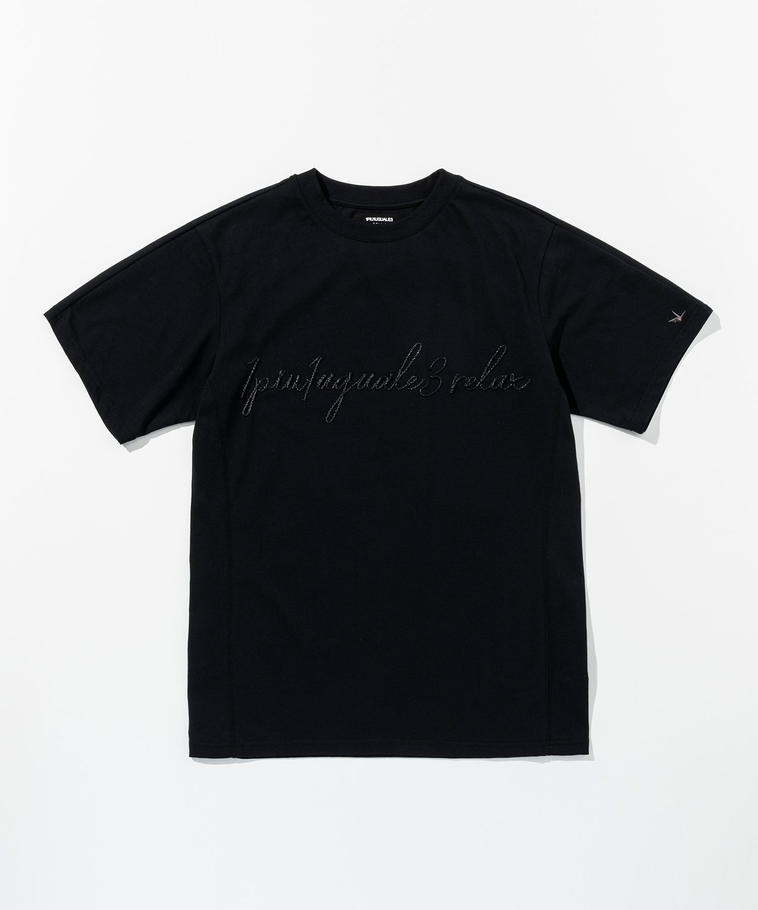 ウノ ピゥ ウノ ウグァーレ トレ リラックス 1PIU1UGUALE3 RELAX ロープ刺繍ロゴ半袖Tシャツ （ブラック） ブラック