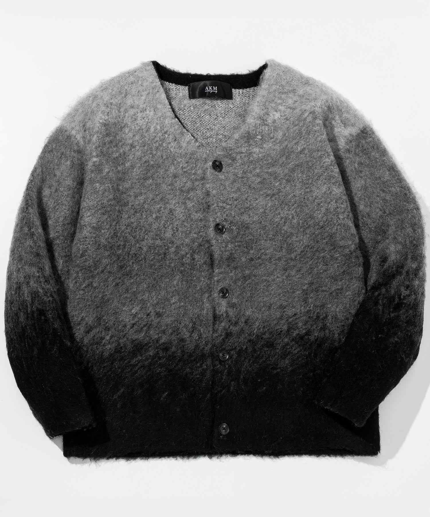エイケイエムコンテンポラリー AKM Contemporary モヘア オーバーサイズ グラデーション ニットカーディガン(保温性/起毛) （ブラック） ブラック