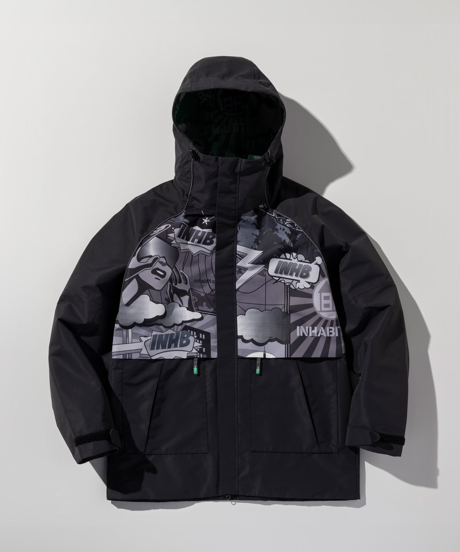 インハビタント inhabitant フルジップ モノトーン スノージャケット(耐水性/保温性) （BLACK） BLACK