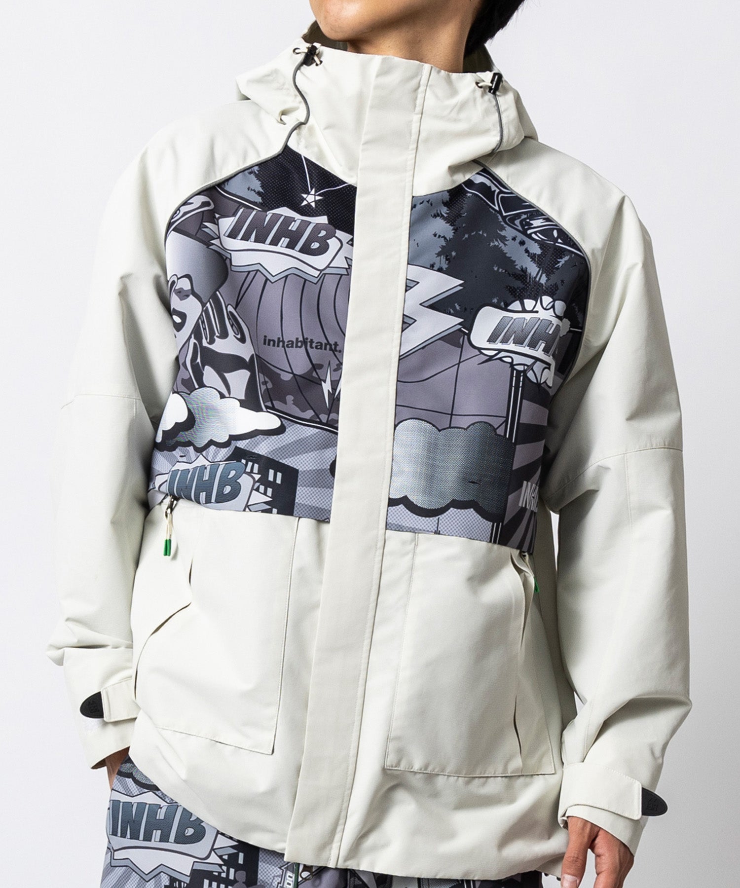 インハビタント inhabitant フルジップ モノトーン スノージャケット(耐水性/保温性) （WHITE） WHITE