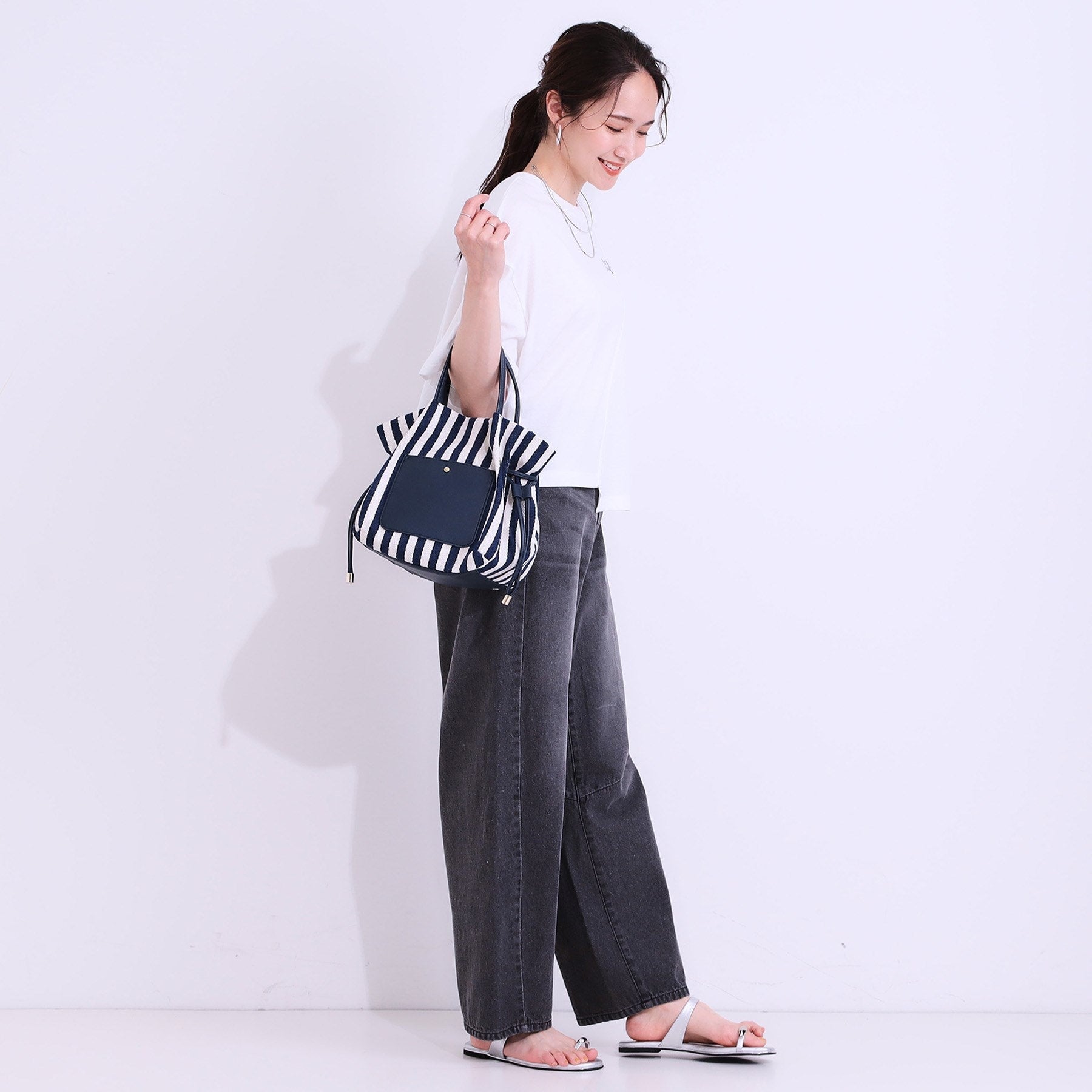 シューラルー SHOO・LA・RUE 【2WAY】素材コンビトートバッグ （イエロー(332)） イエロー(332)