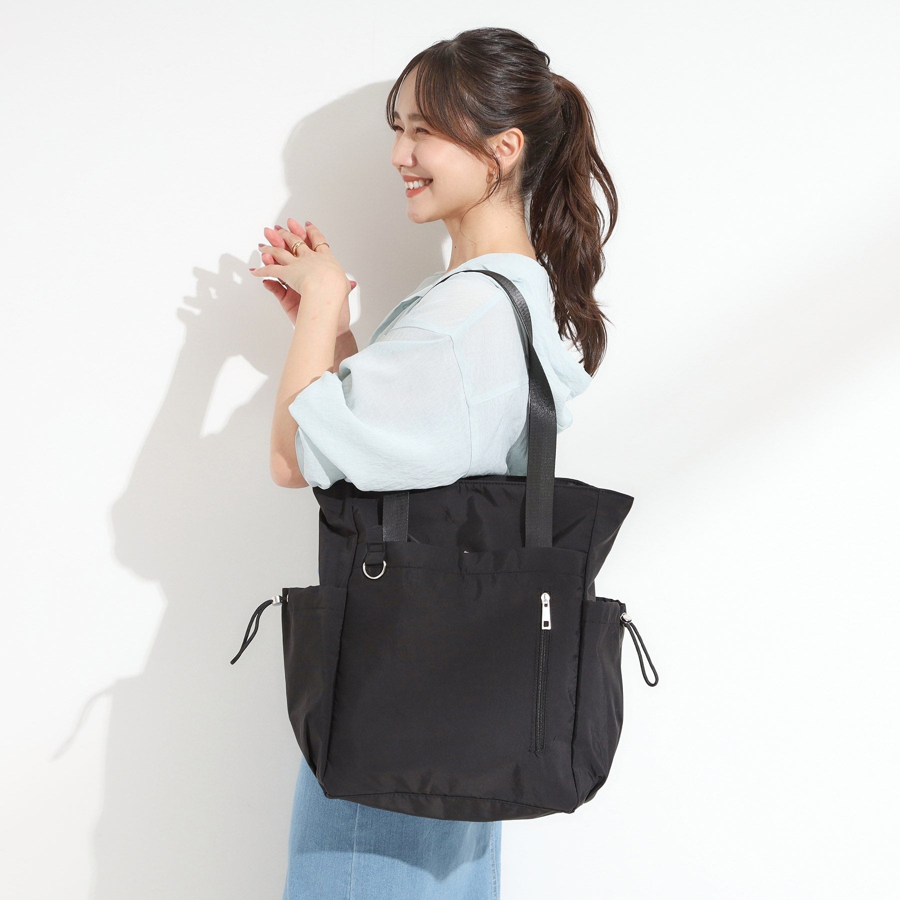 シューラルー SHOO・LA・RUE 【撥水】トートにもなる2WAYリュック （ブラック(019)） ブラック(019)