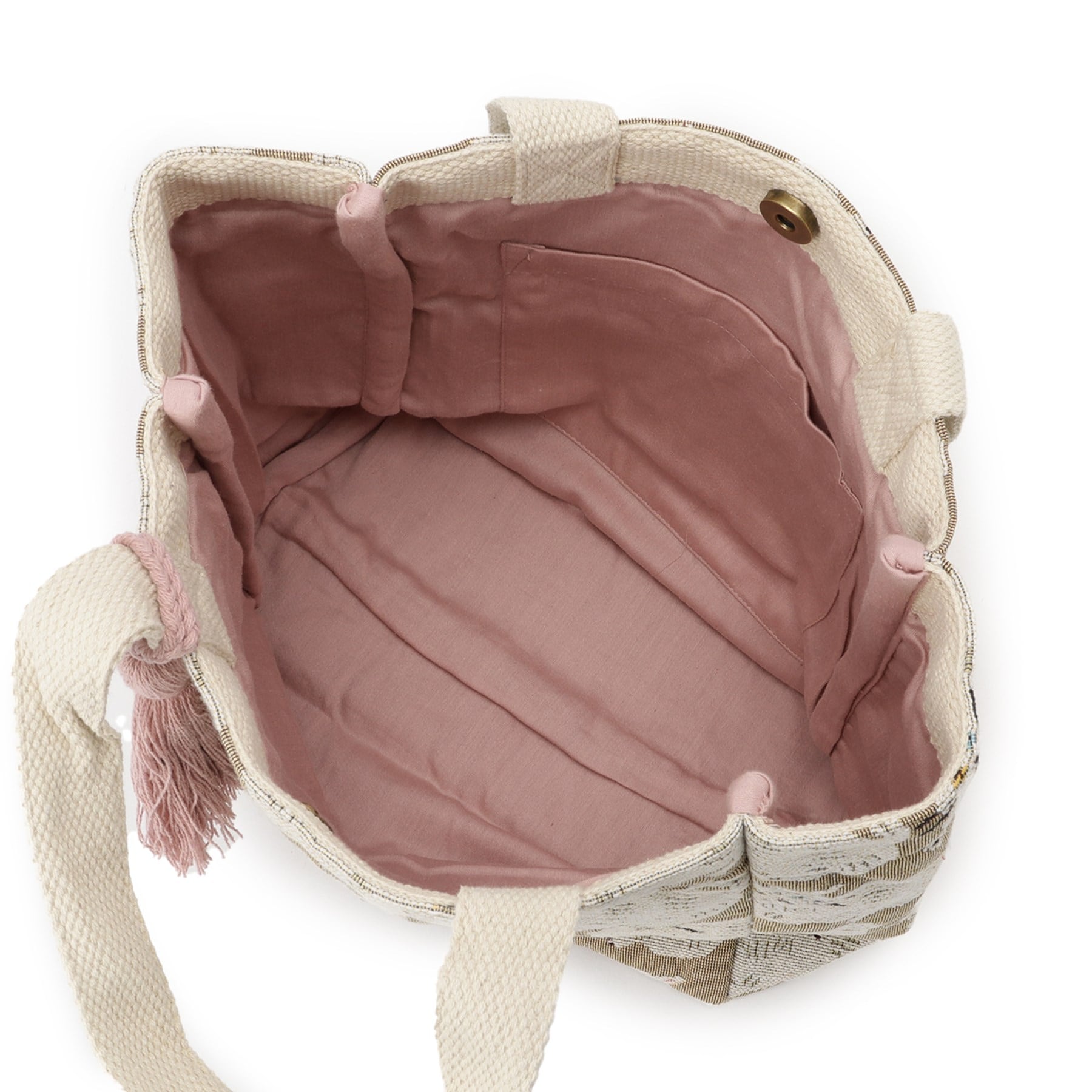 シューラルー SHOO・LA・RUE インド製ジャカードランチトートバッグ （ライトグレー(411)） ライトグレー(411)