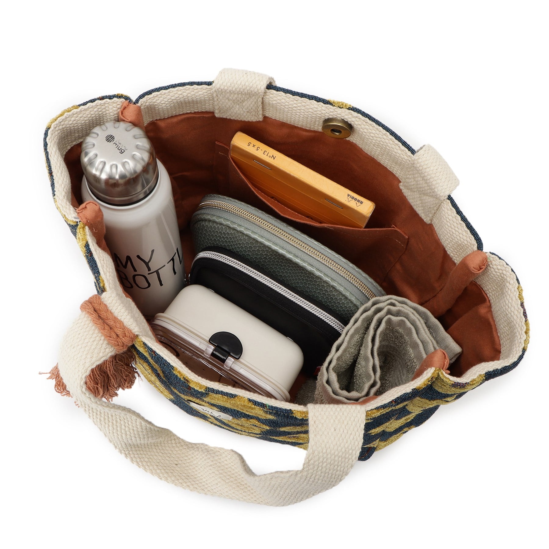 シューラルー SHOO・LA・RUE インド製ジャカードランチトートバッグ （ライトグレー(411)） ライトグレー(411)