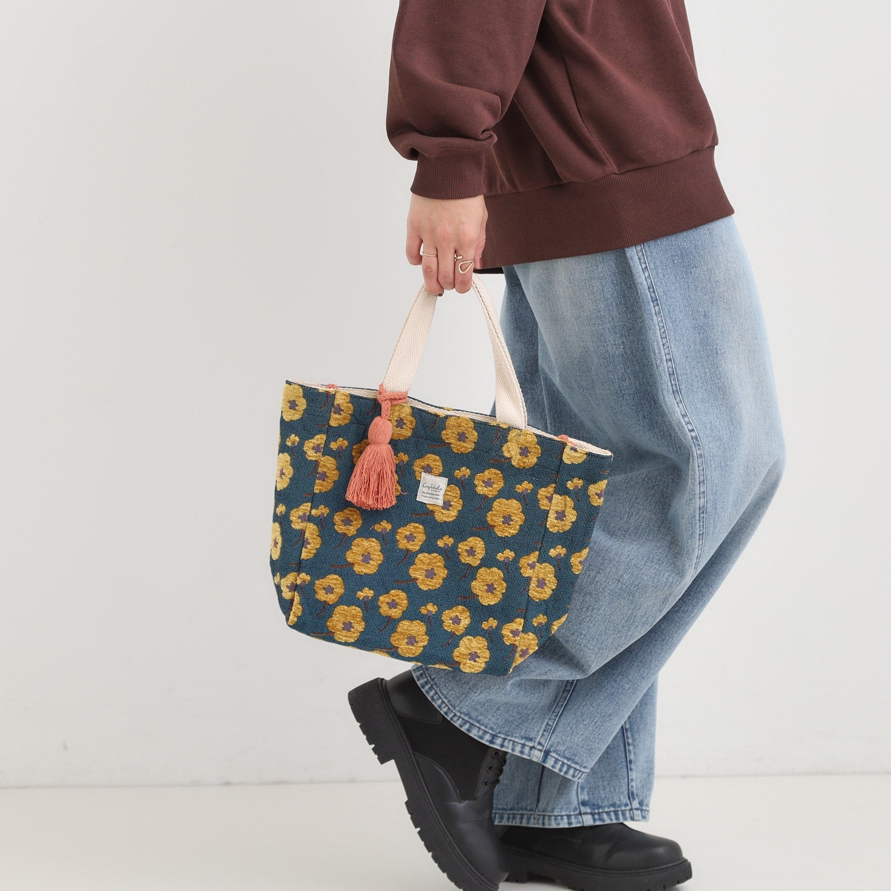 シューラルー SHOO・LA・RUE インド製ジャカードランチトートバッグ （ライトグレー(411)） ライトグレー(411)