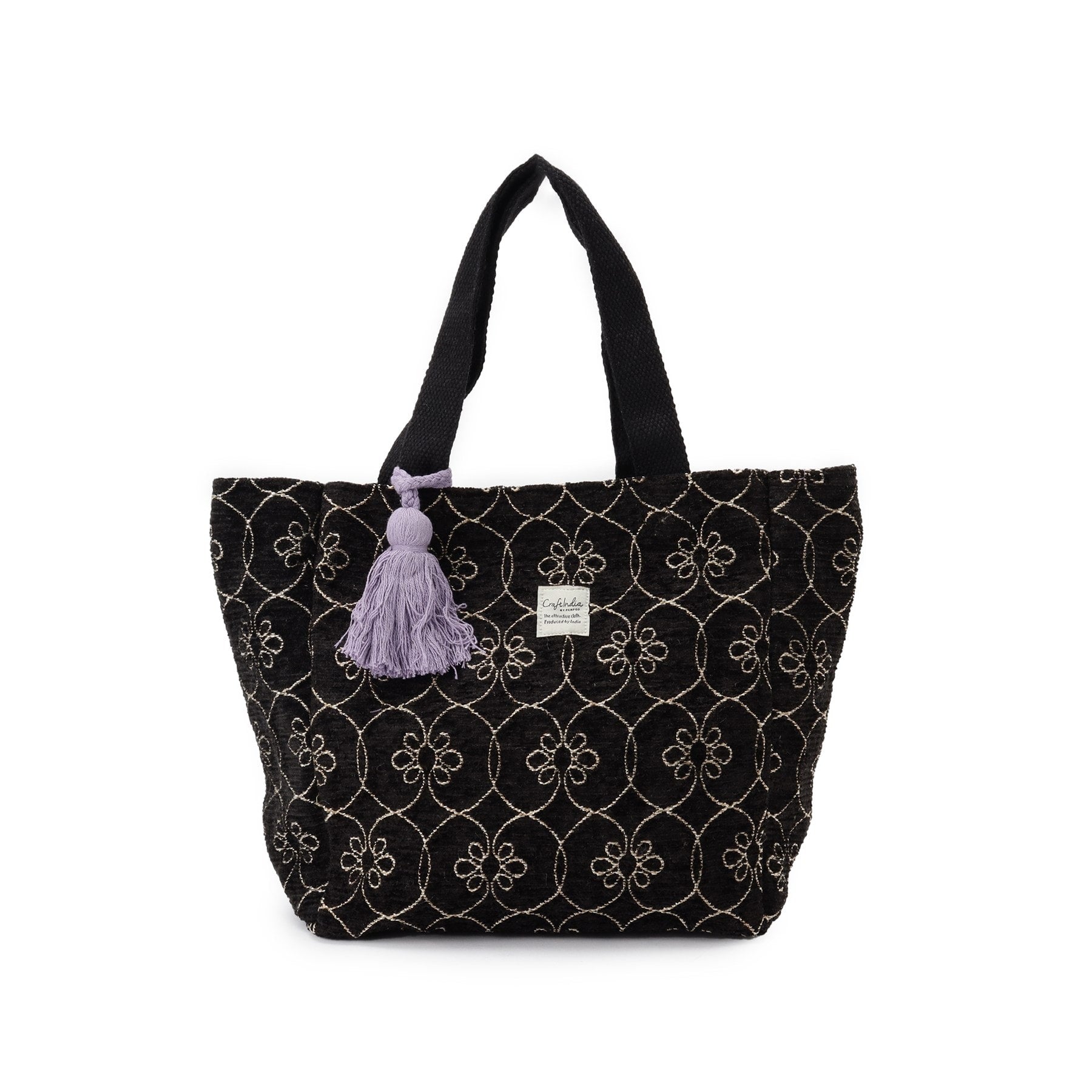 シューラルー SHOO・LA・RUE インド製ジャカードランチトートバッグ （ブラック(419)） ブラック(419)