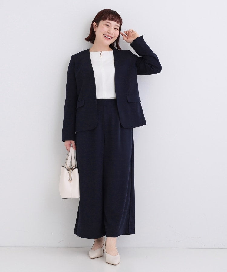 シューラルー SHOO・LA・RUE 【洗濯機で洗える】【伸縮性が心地いい】【イージーケア】【裏サラサラ】カットジョーゼットワイドパンツ （グレージュ(050)） グレージュ(050)
