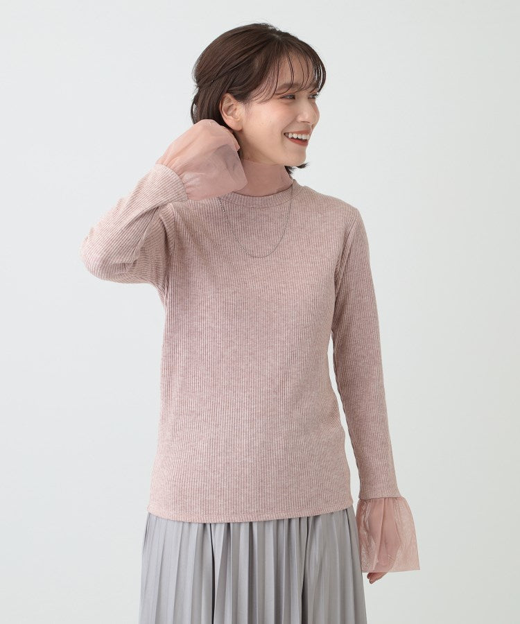 シューラルー SHOO・LA・RUE 【SーLL】チュール切替リブインナートップス （ピンク(071)） ピンク(071)