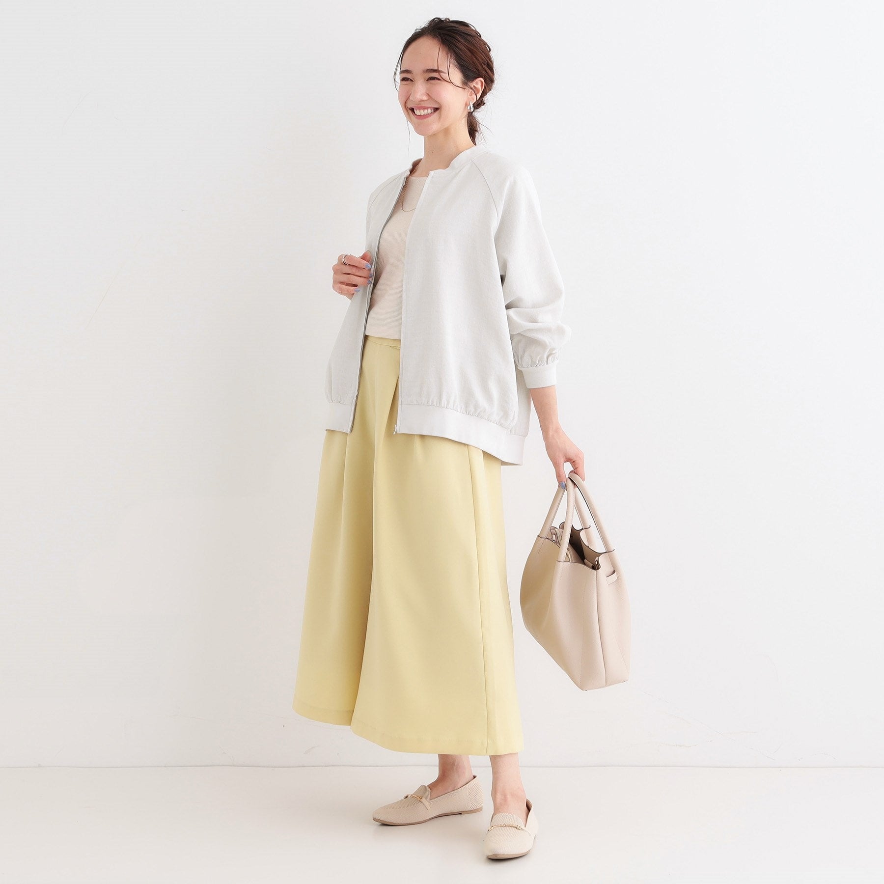シューラルー SHOO・LA・RUE 麻調リブブルゾン