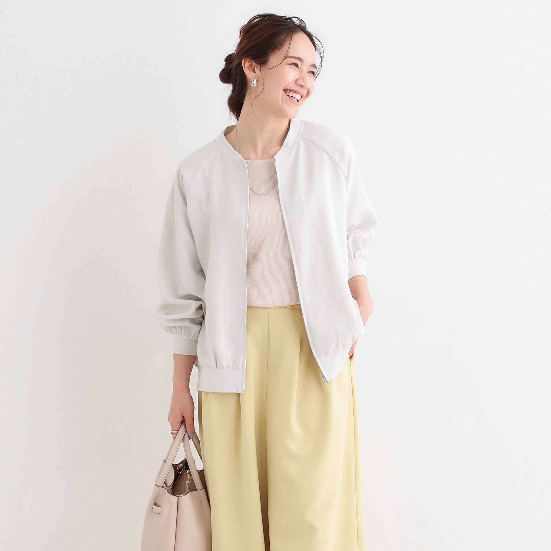 シューラルー SHOO・LA・RUE 麻調リブブルゾン