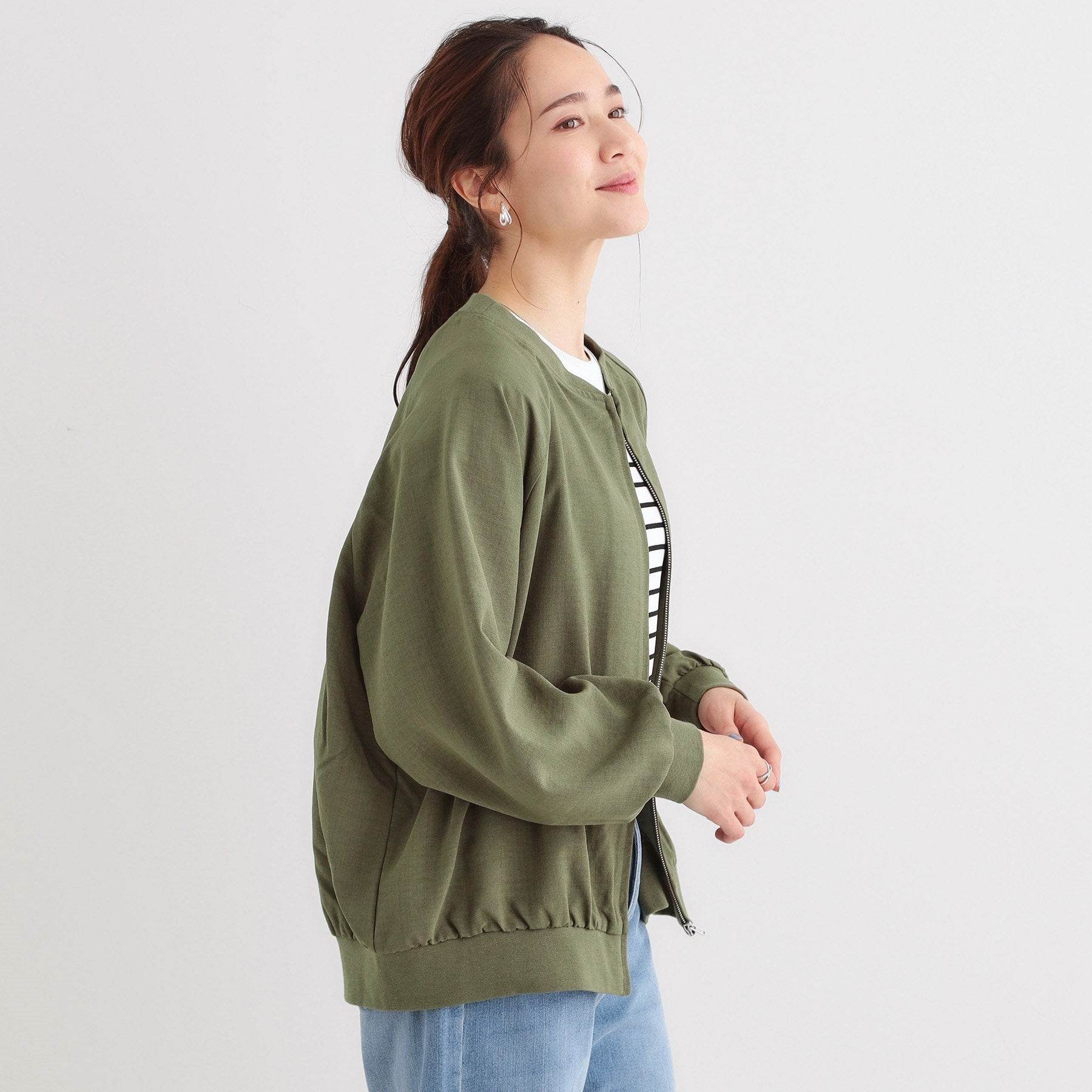 シューラルー SHOO・LA・RUE 麻調リブブルゾン