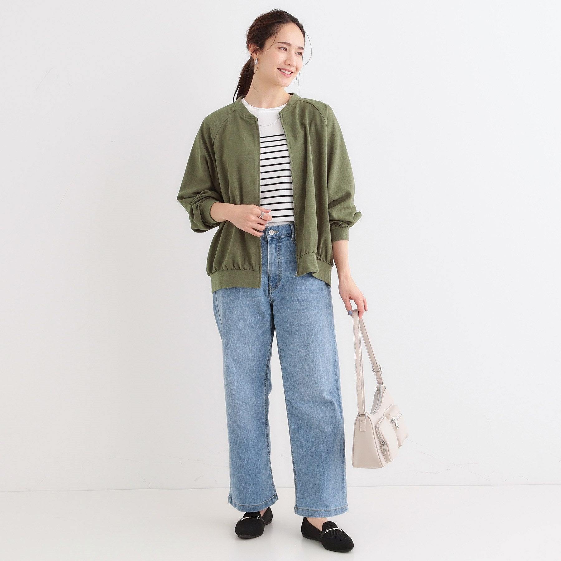 シューラルー SHOO・LA・RUE 麻調リブブルゾン