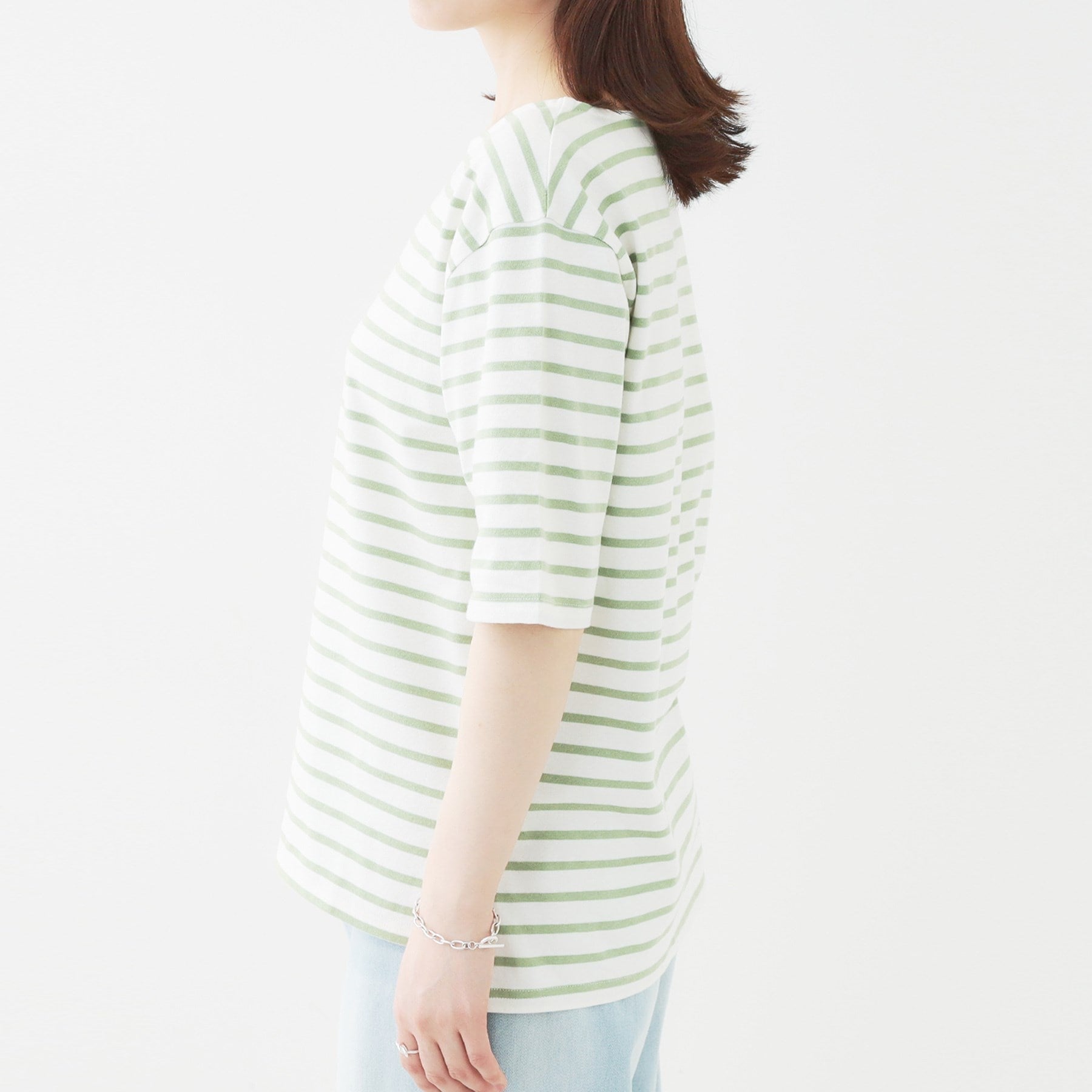 シューラルー SHOO・LA・RUE 5分袖ボートネックトップス （ネイビー(394)） ネイビー(394)