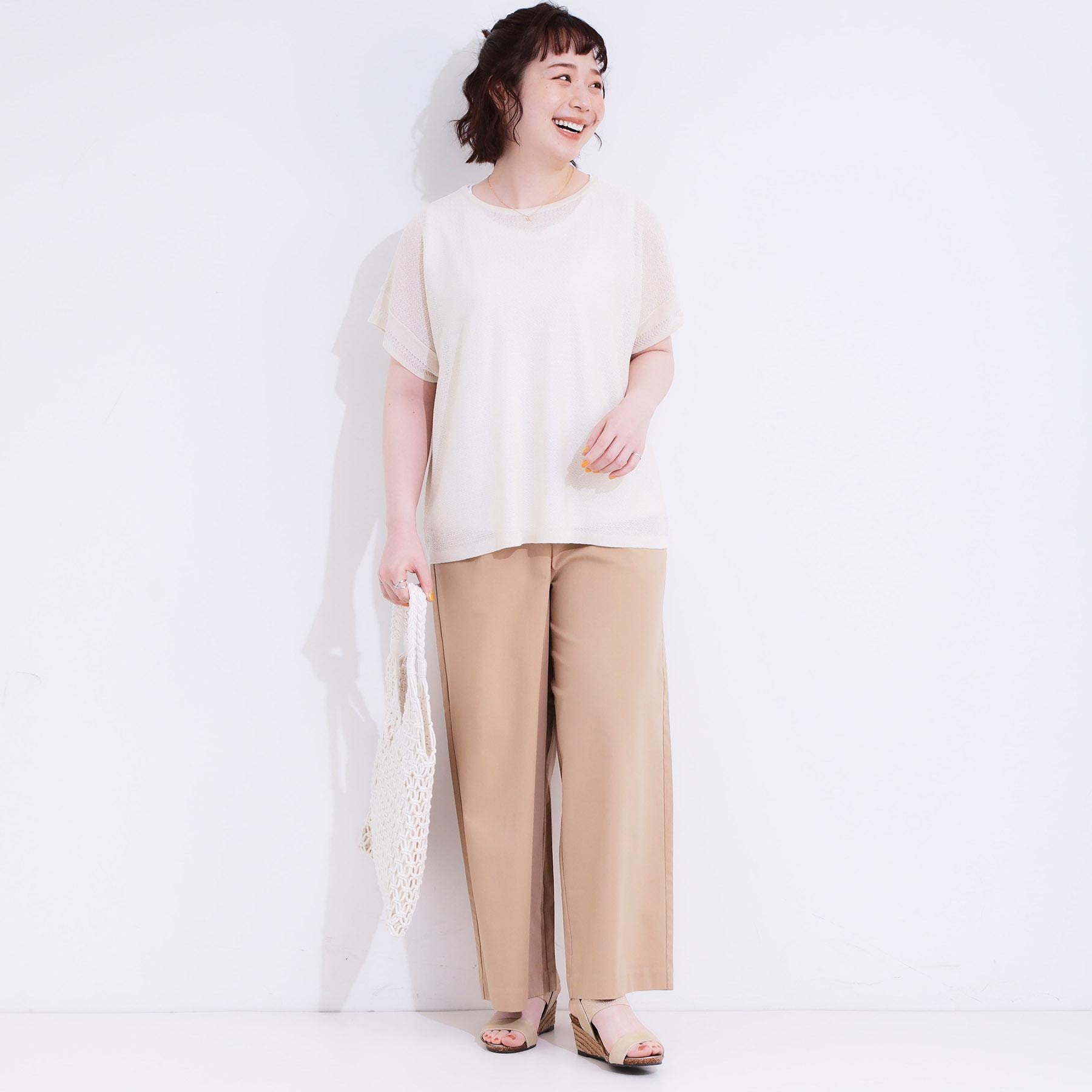 シューラルー SHOO・LA・RUE ひんやりストレッチワイドパンツ （ブラック(019)） ブラック(019)