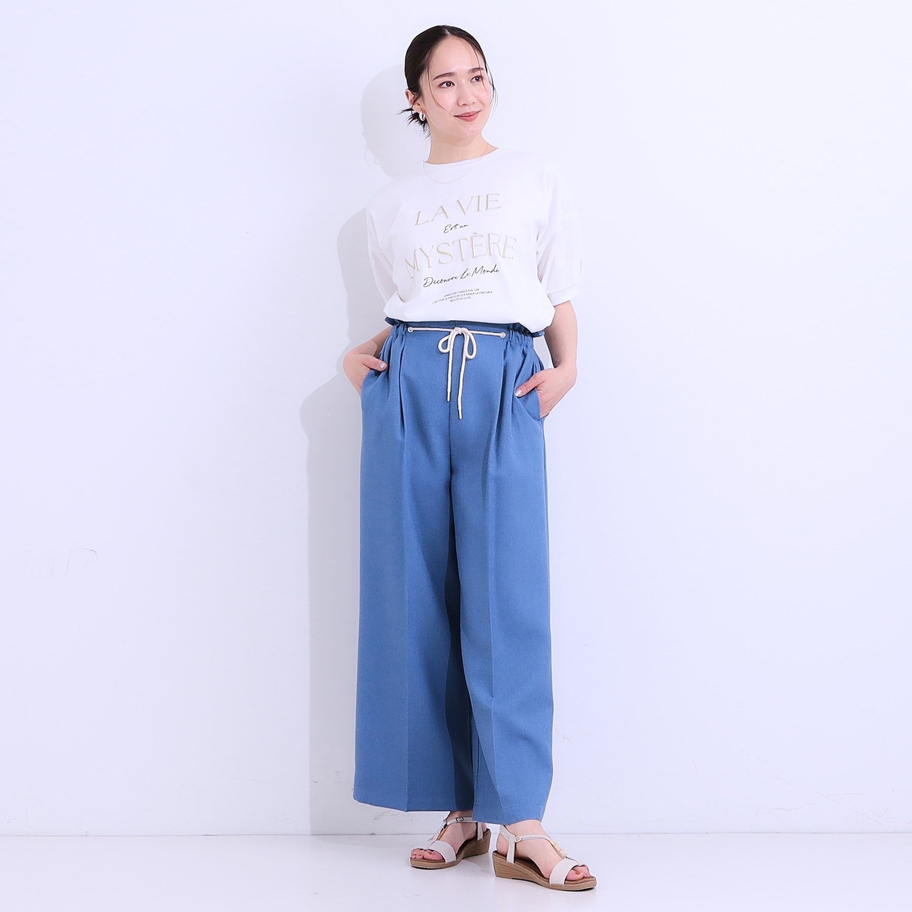 シューラルー SHOO・LA・RUE 【ひんやり／UVカット】ラメ発泡アソートTシャツ （パープル(081)） パープル(081)