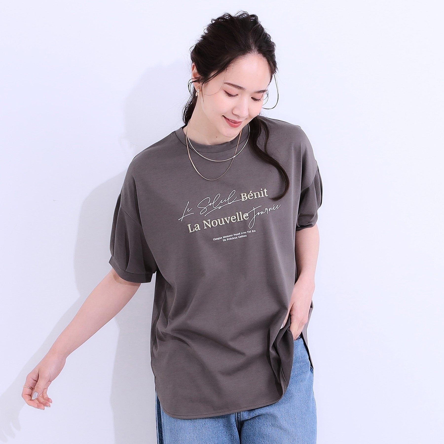 シューラルー SHOO・LA・RUE 【ひんやり／UVカット】ラメ発泡アソートTシャツ （パープル(081)） パープル(081)