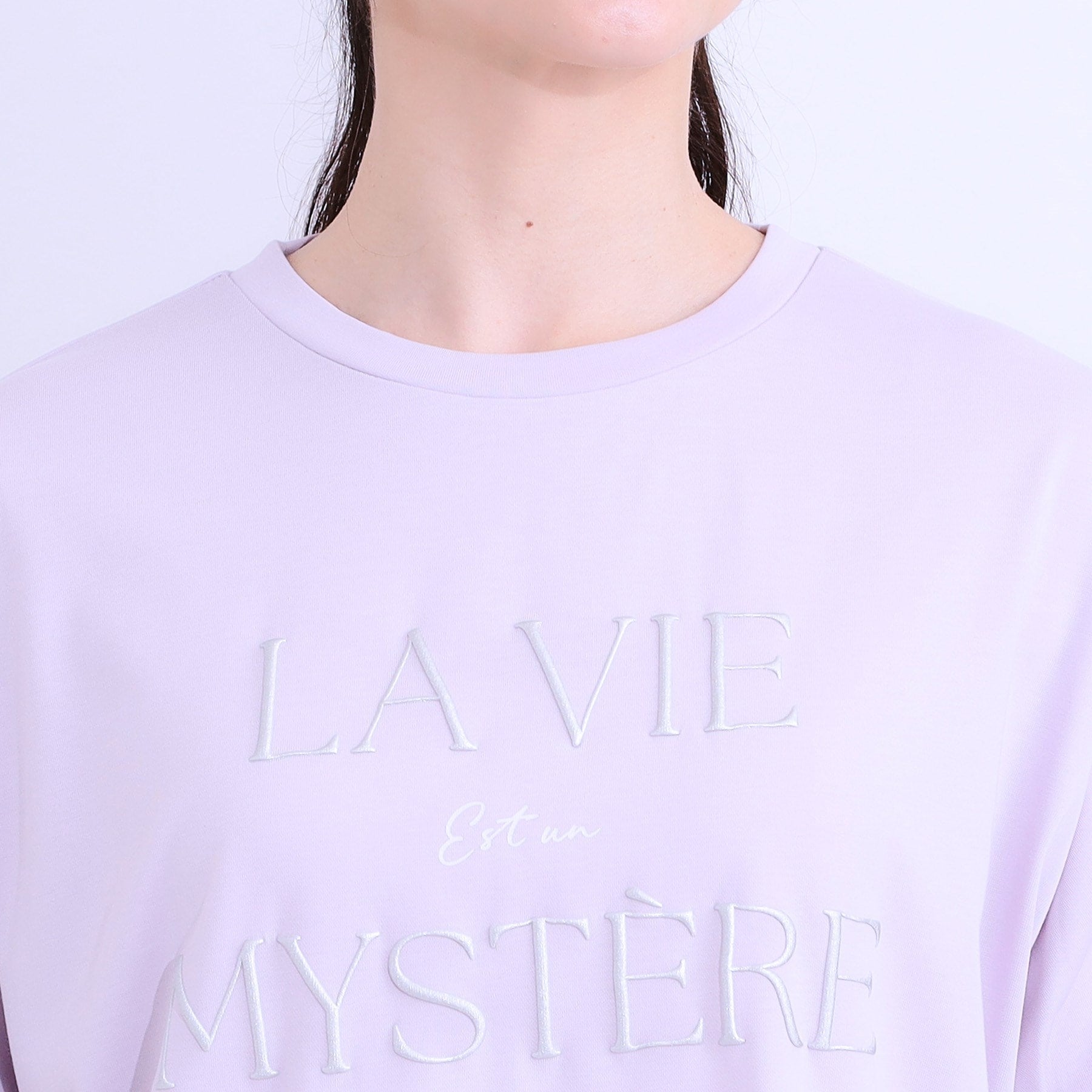 シューラルー SHOO・LA・RUE 【ひんやり／UVカット】ラメ発泡アソートTシャツ （パープル(081)） パープル(081)