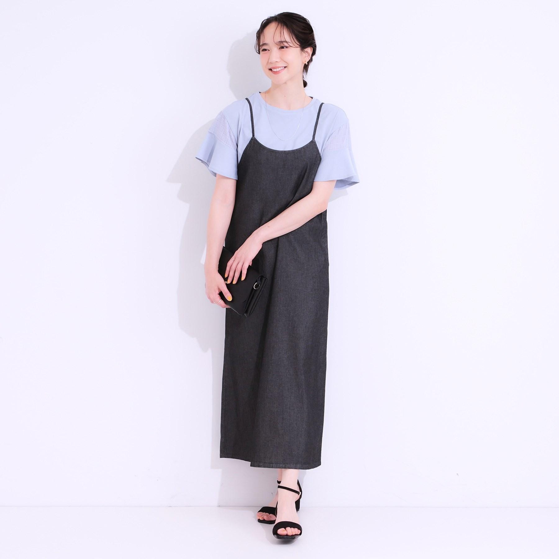 シューラルー SHOO・LA・RUE 【S-LL/ひんやり】女性らしさを惹き立てる お袖シアーフリルトップス （オフホワイト(003)） オフホワイト(003)