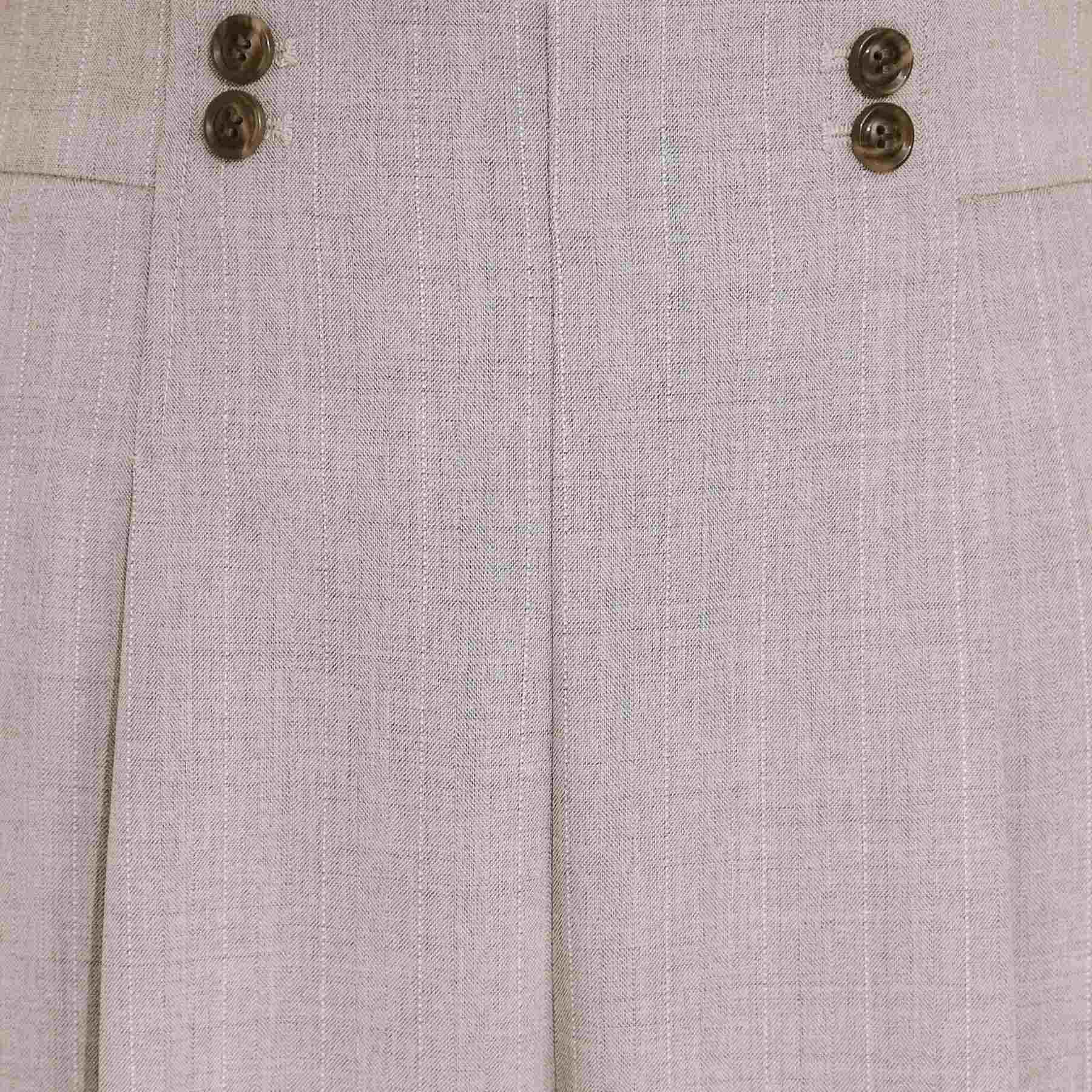 シューラルー SHOO・LA・RUE 【セットアップ可】麻調ストライプワイドパンツ （ブラック(019)） ブラック(019)