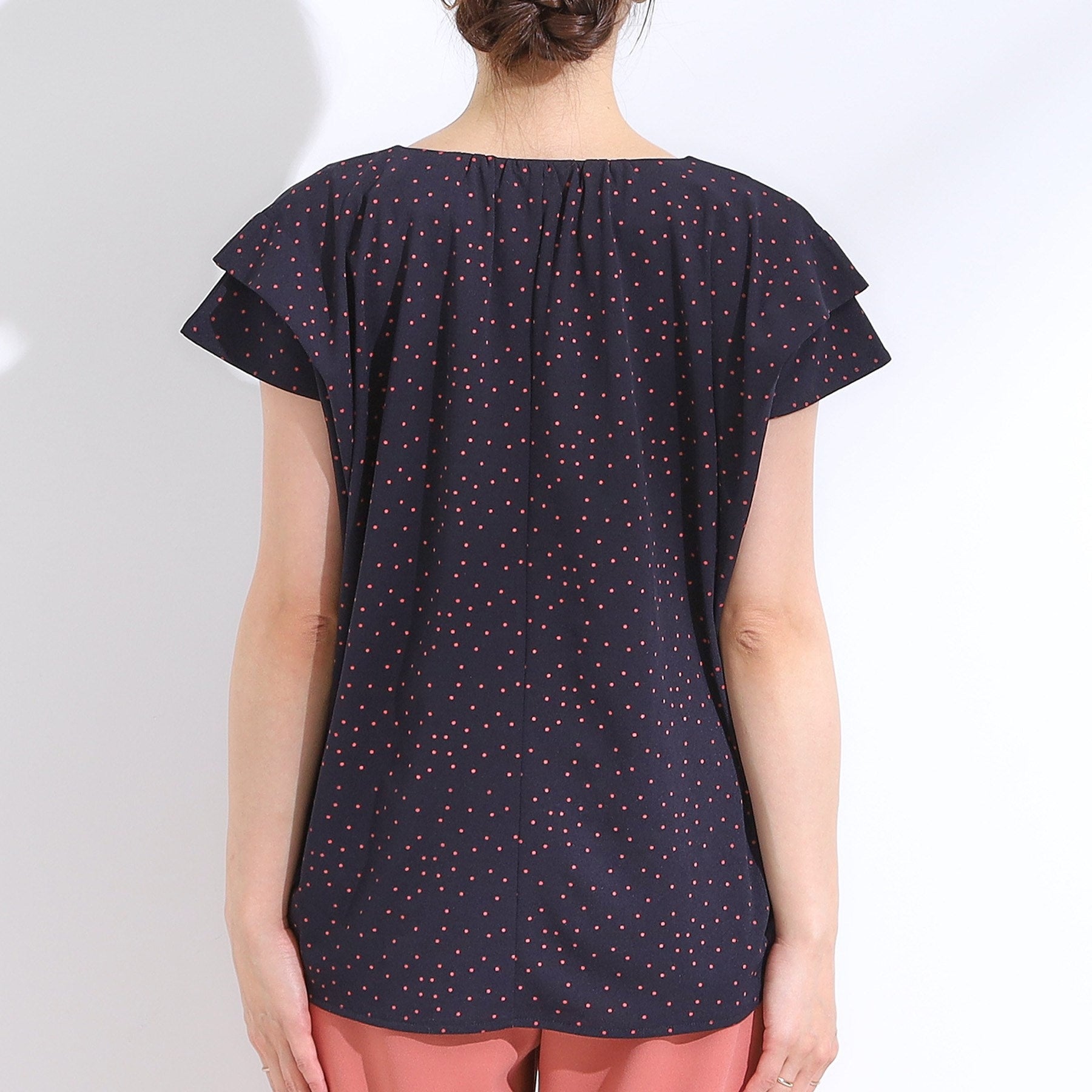 シューラルー SHOO・LA・RUE 【シューアイス】ドット柄デザイントップス （ブラック(619)） ブラック(619)