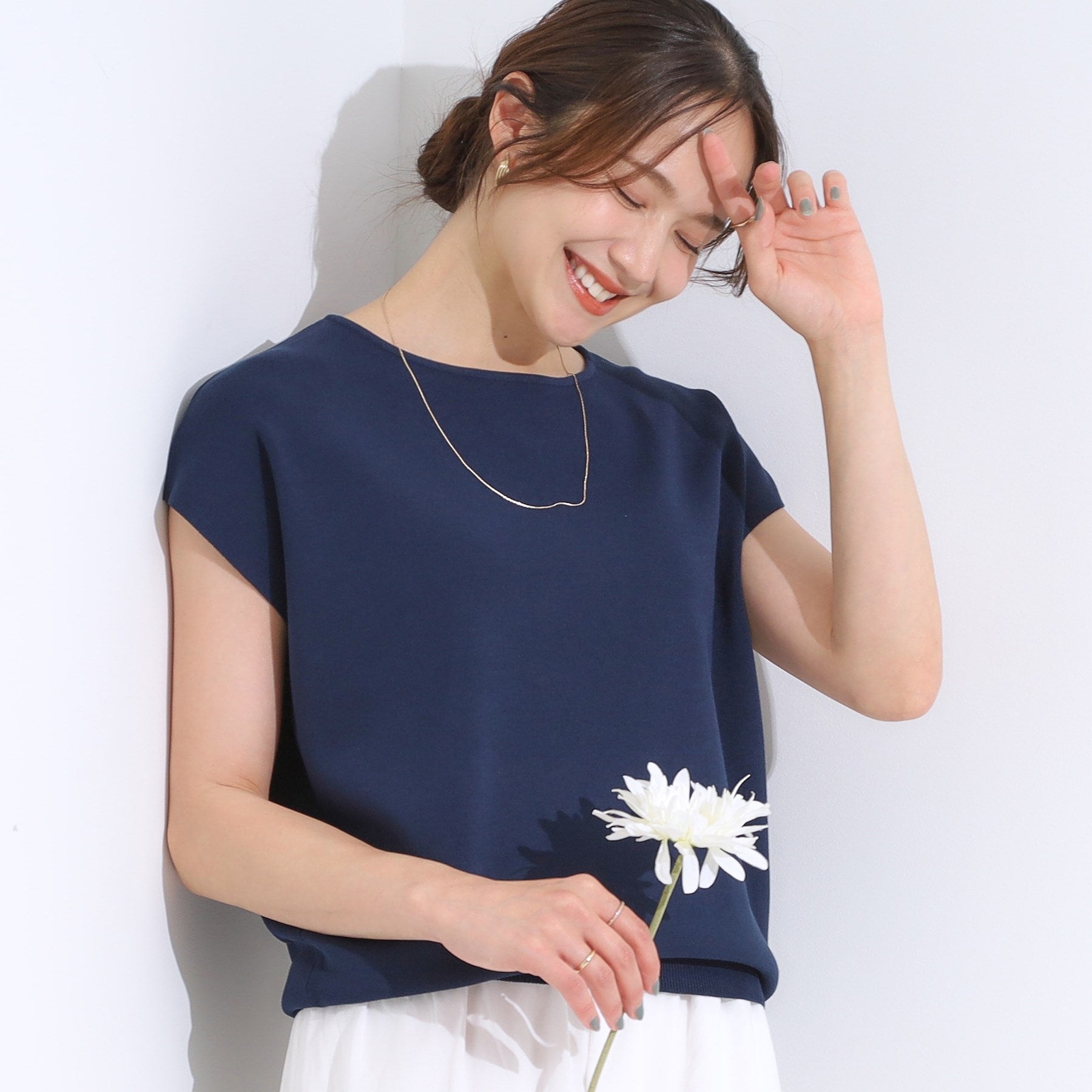 シューラルー SHOO・LA・RUE 【シューアイス/洗える】総針フレンチニット （ネイビー(094)） ネイビー(094)